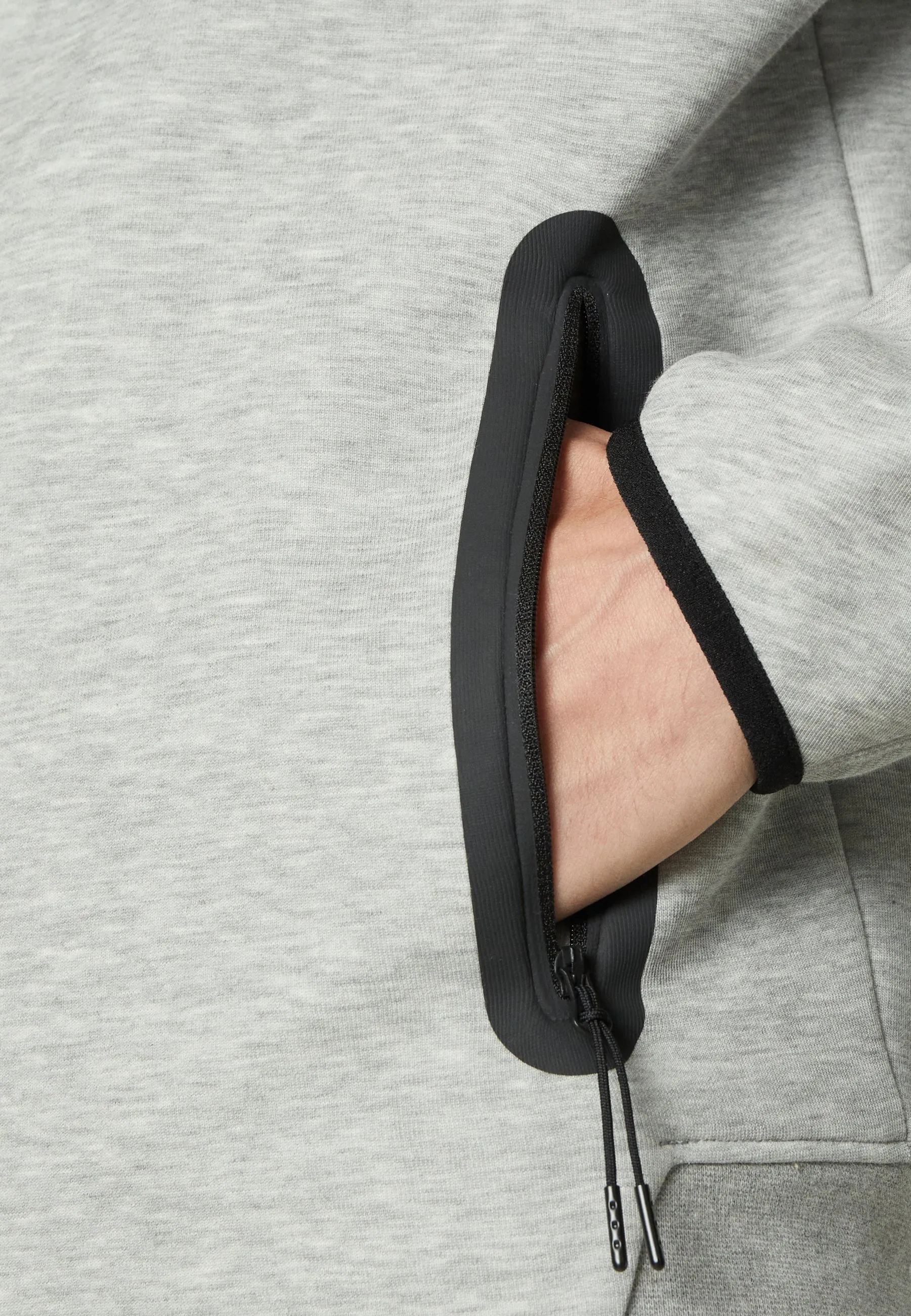Felpa con zip -  grey heather/black