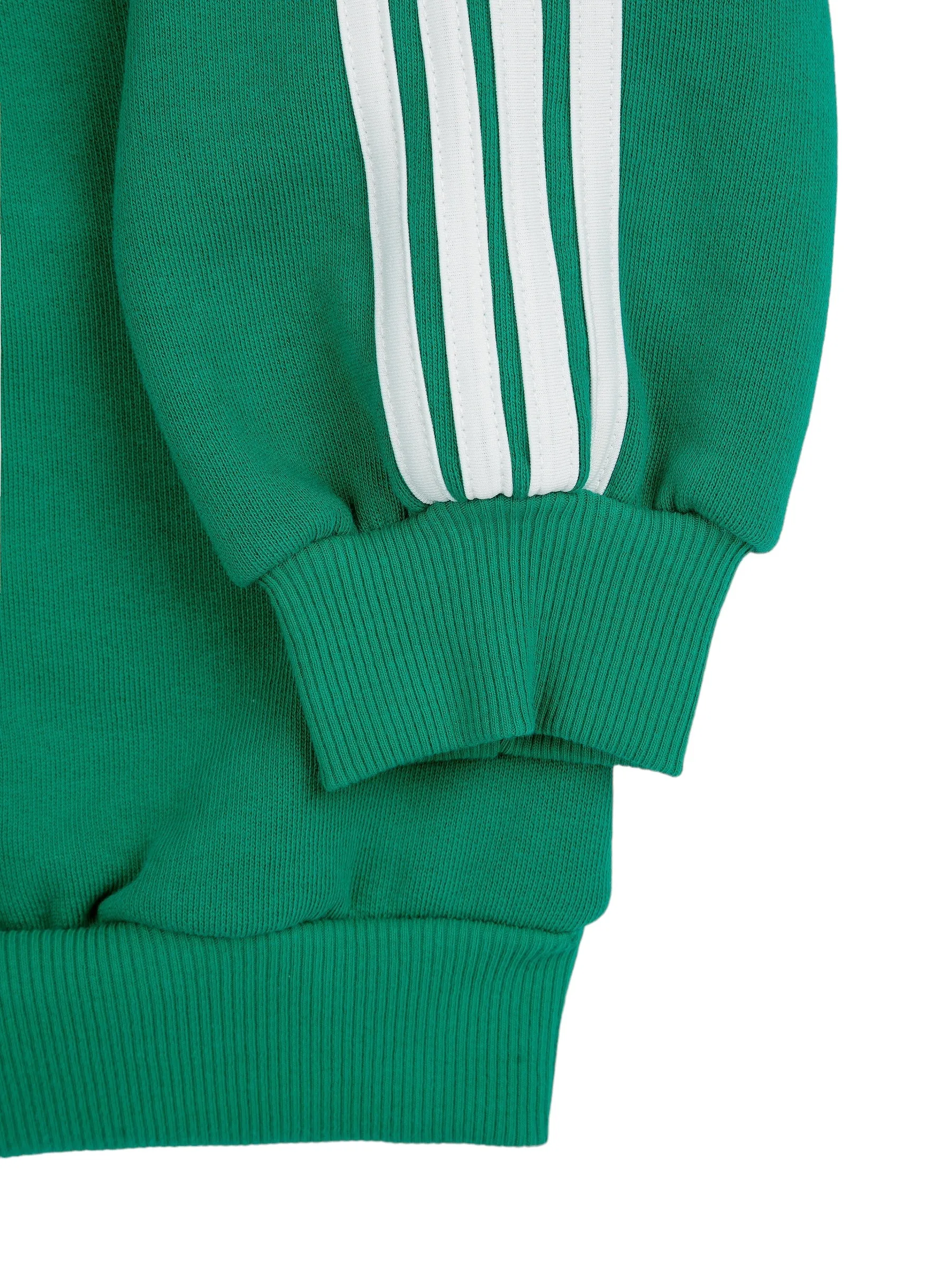 Felpa verde con bande bianche per neonati e bambini