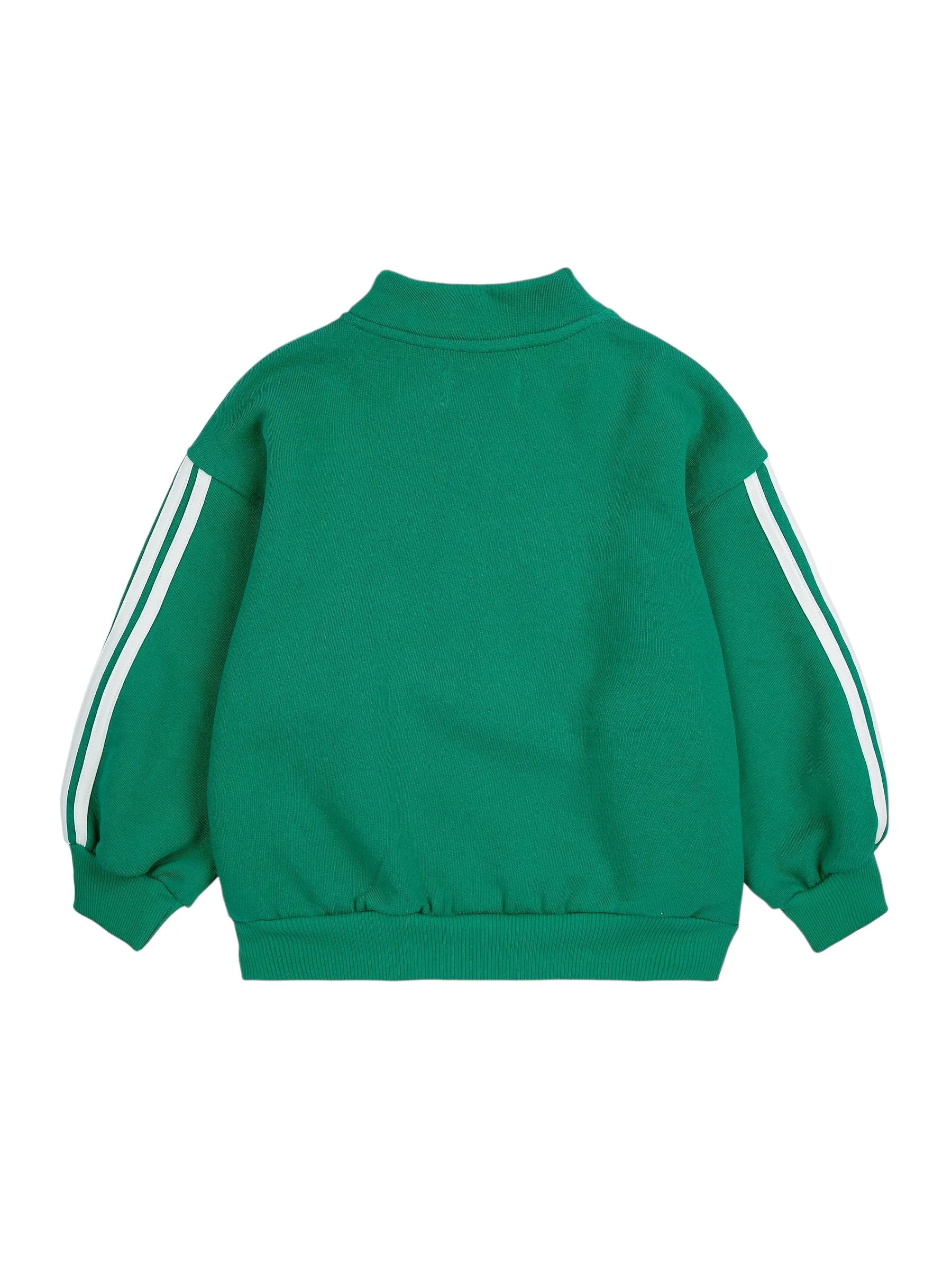 Felpa verde con bande bianche per neonati e bambini