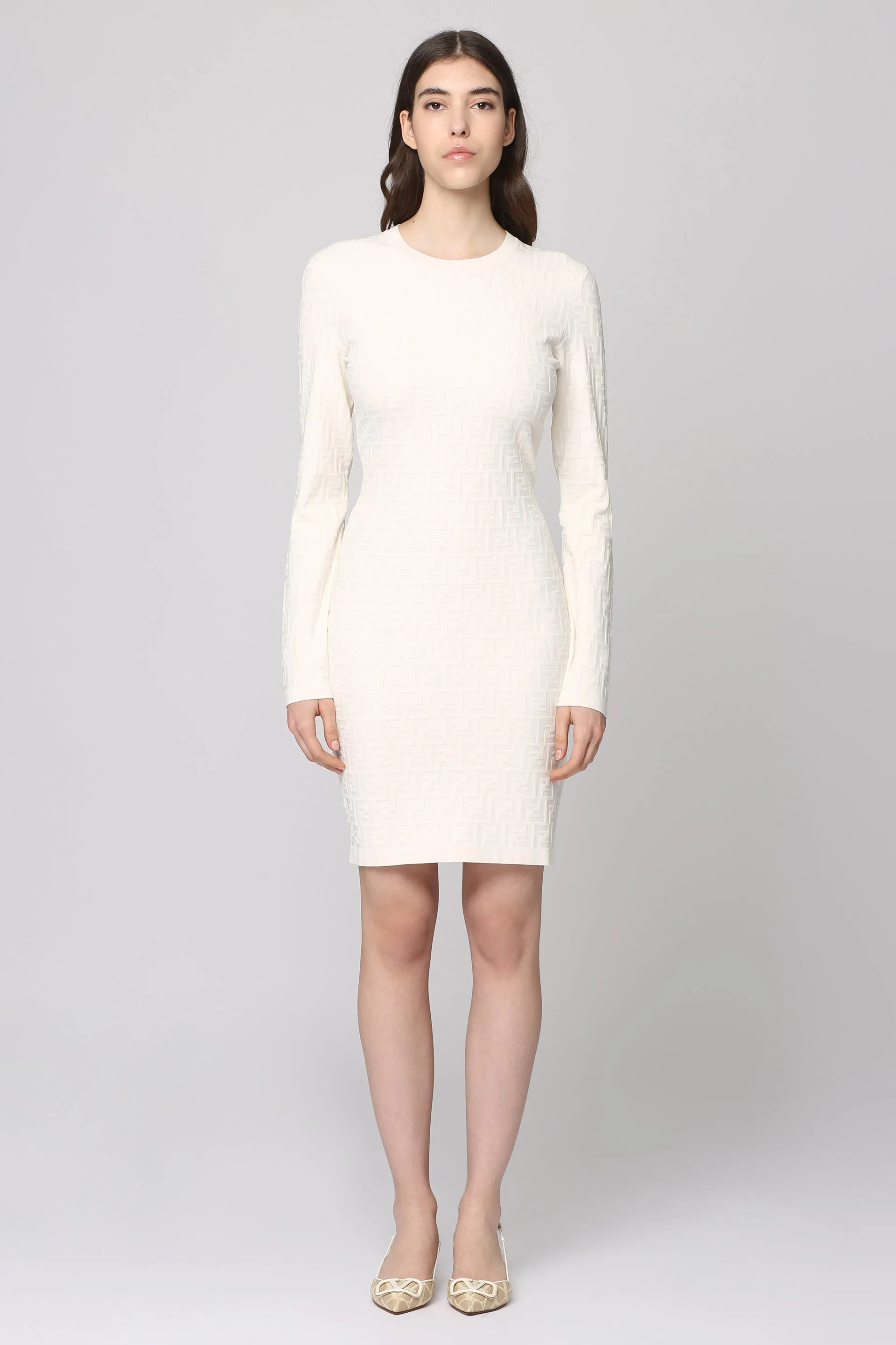 Fendi Mini-abito in maglia jacquard