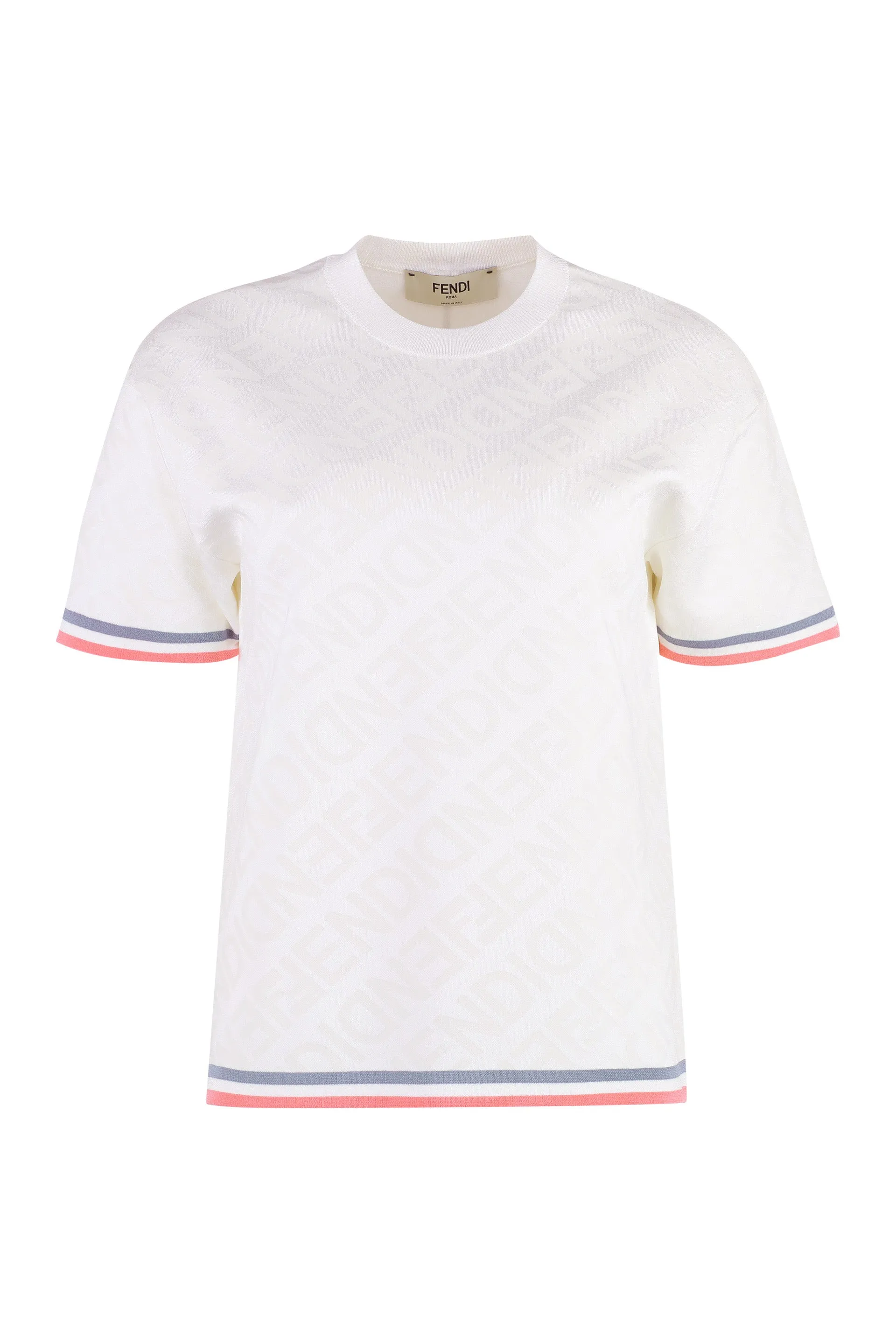 Fendi T-shirt in maglia jacquard