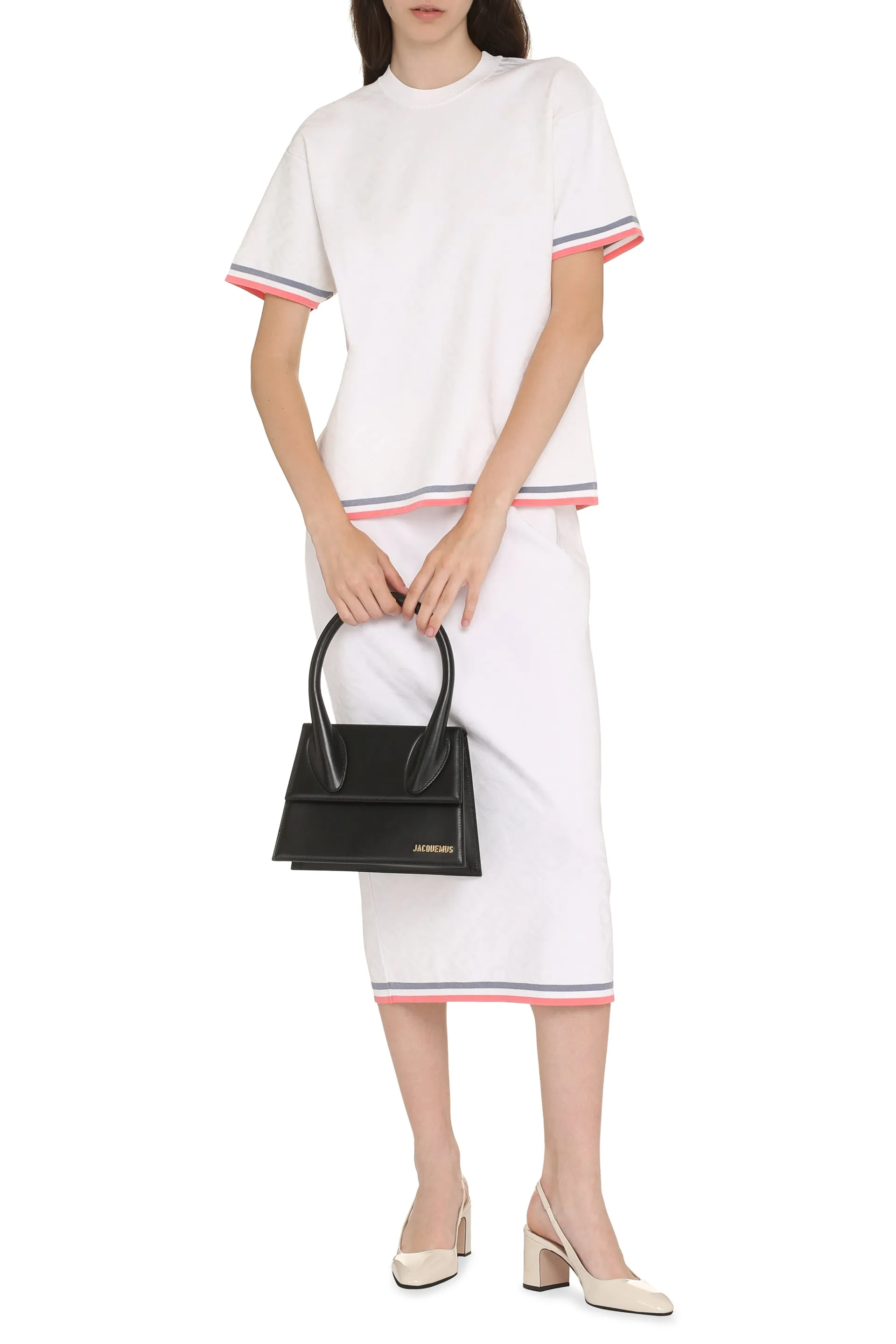 Fendi T-shirt in maglia jacquard