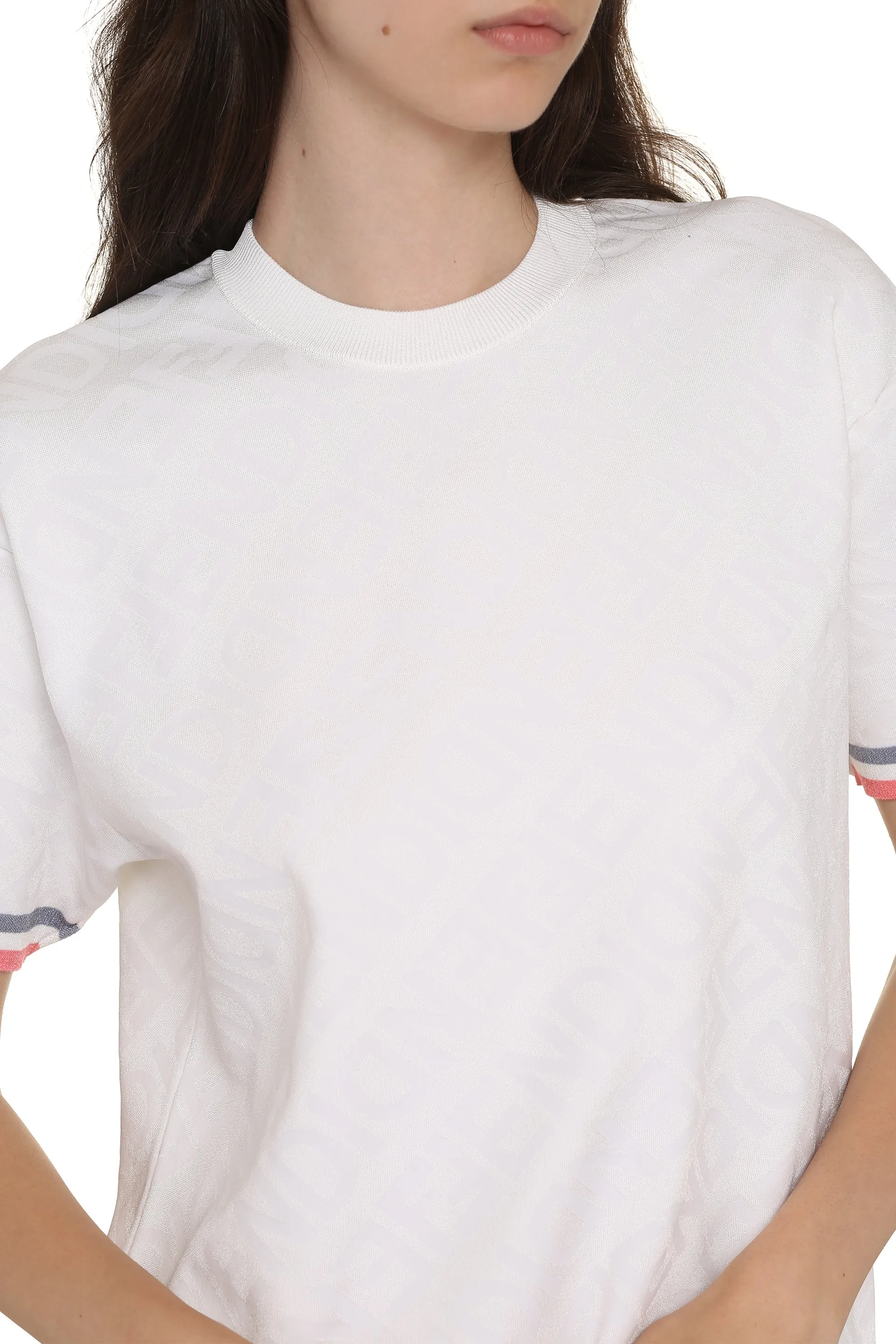 Fendi T-shirt in maglia jacquard