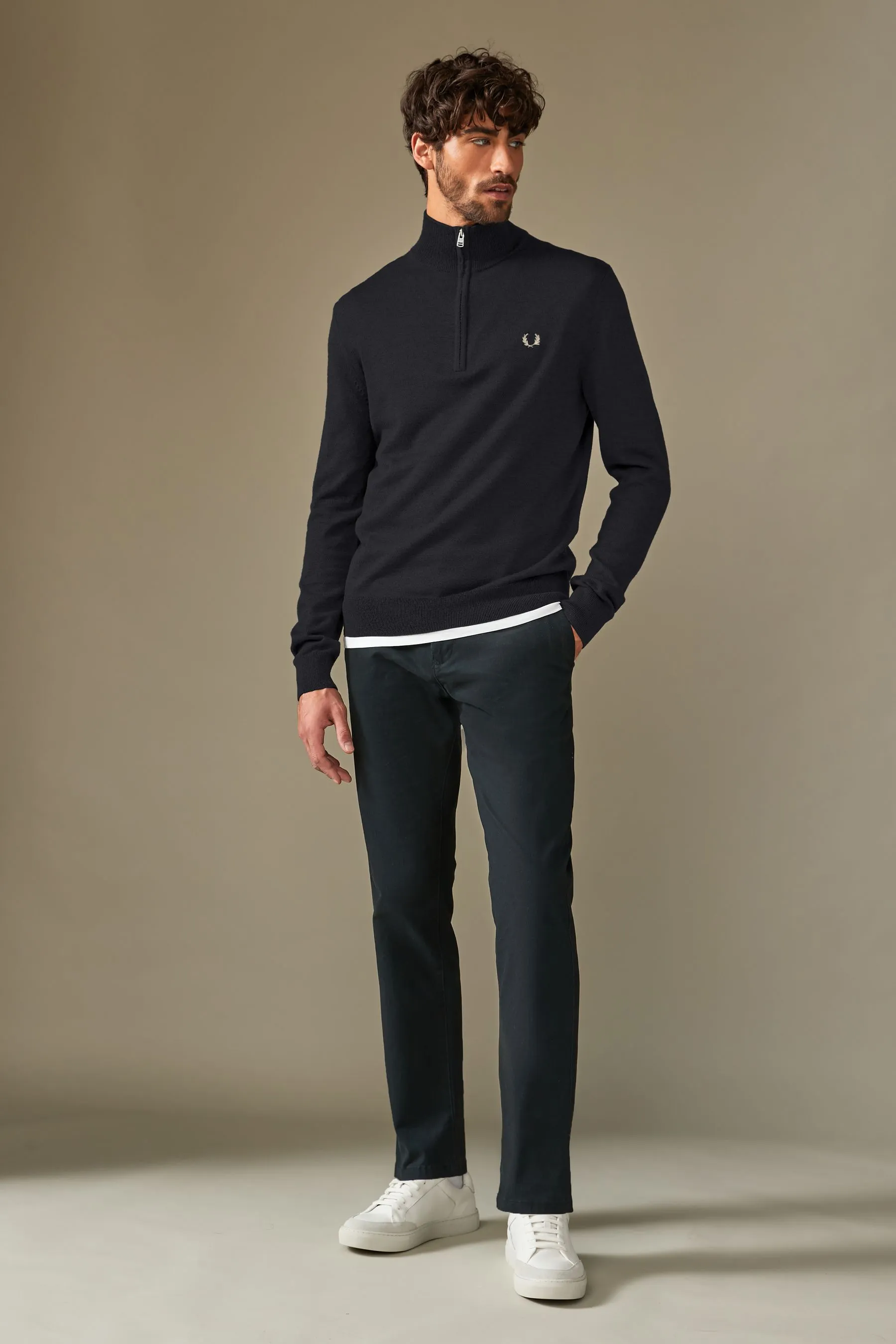 Fred Perry Classic Half Zip Knitted Jumper    