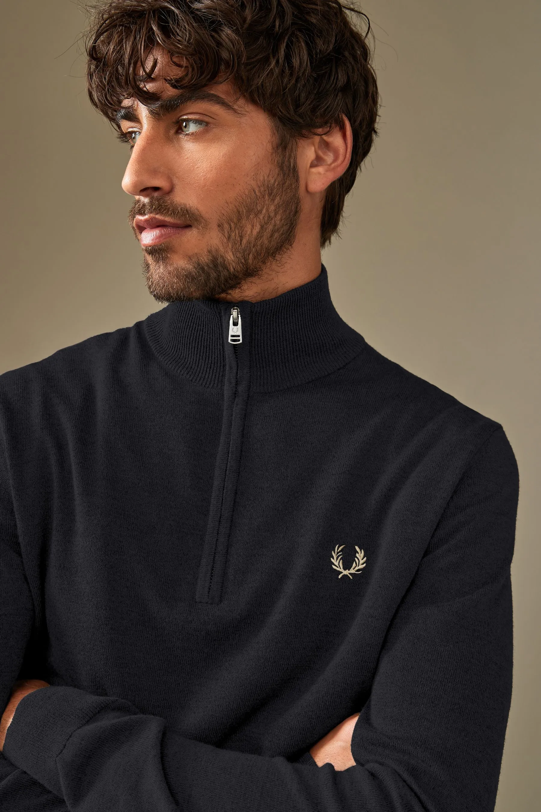 Fred Perry Classic Half Zip Knitted Jumper    