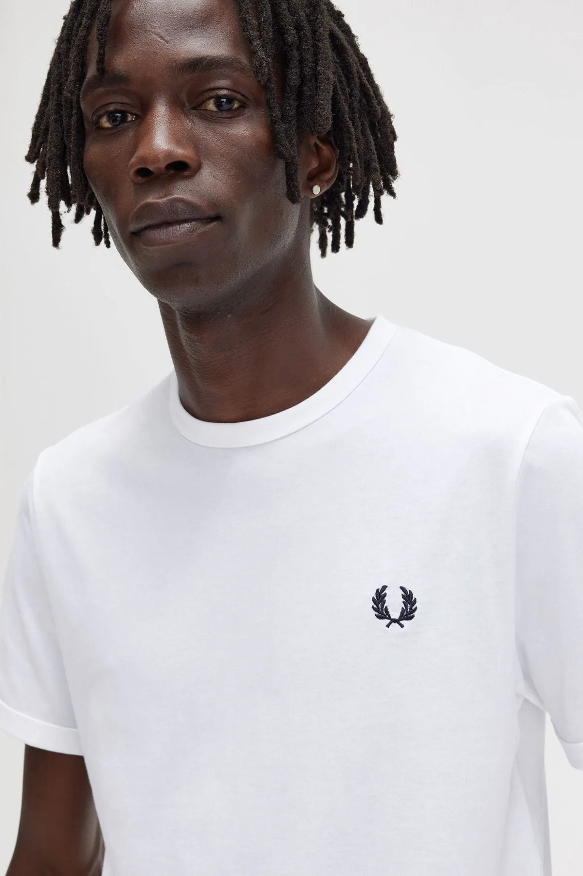 Fred Perry T-shirt Ringer Biancacon Logo