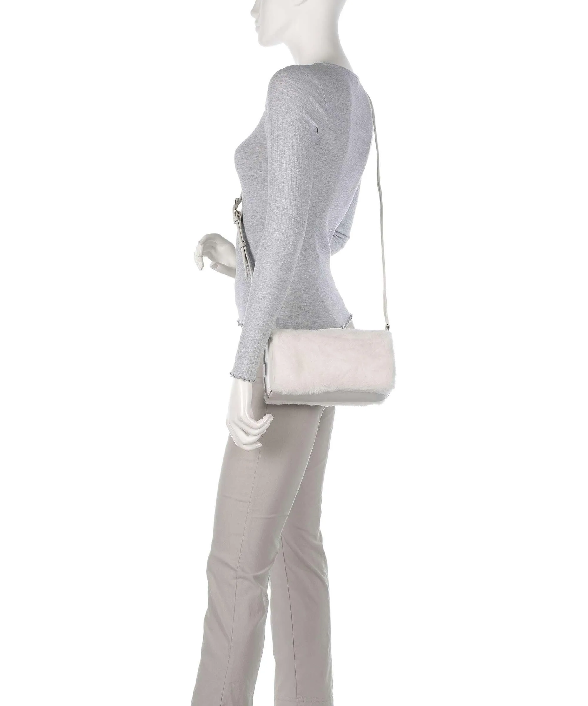  Furla Dalia L Borsa a tracolla tissu, pelle granulata bianco  