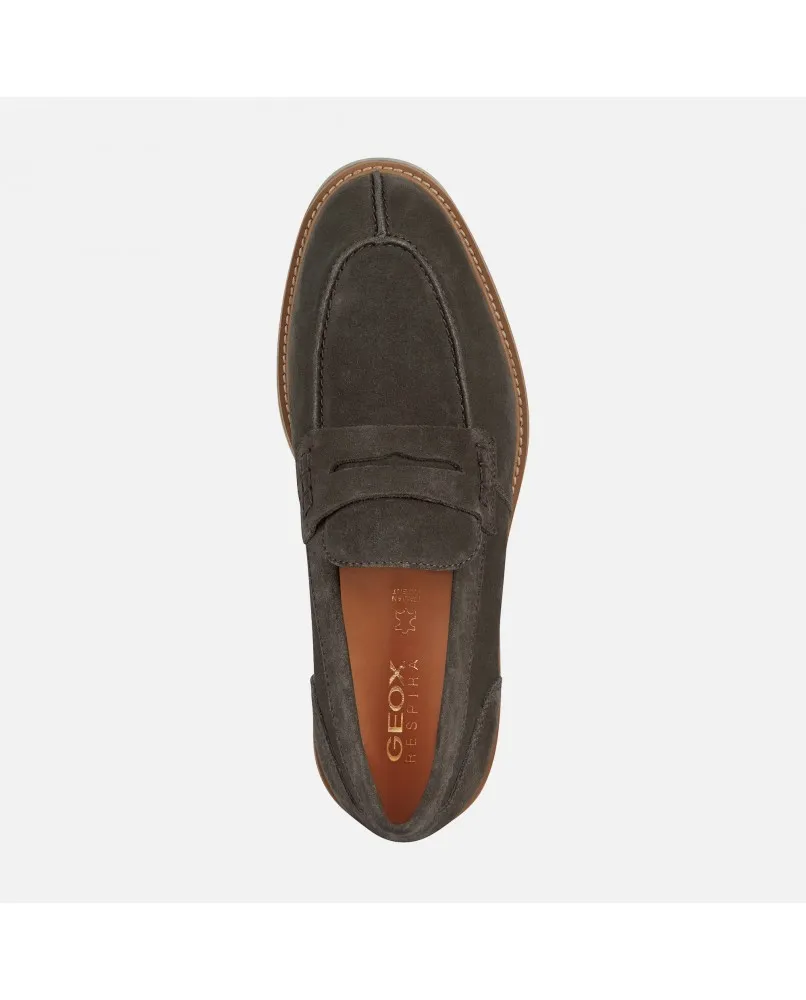 GEOX GUBBIO U25EED mocassino suede uomo taupe camoscio
