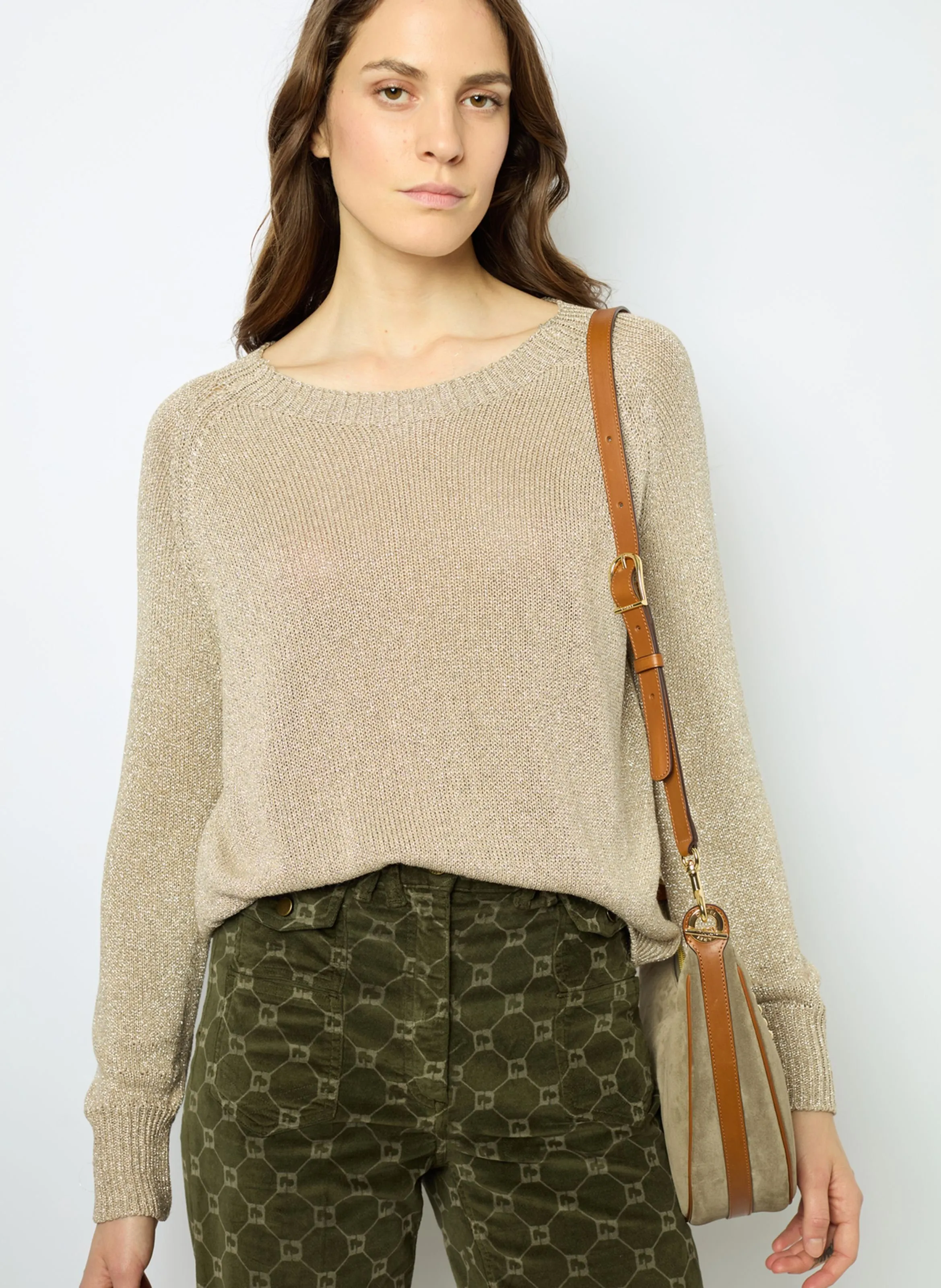  GERARD DAREL   JAYLIN - Maglione sottile con scollo tondo in lurex | Beige