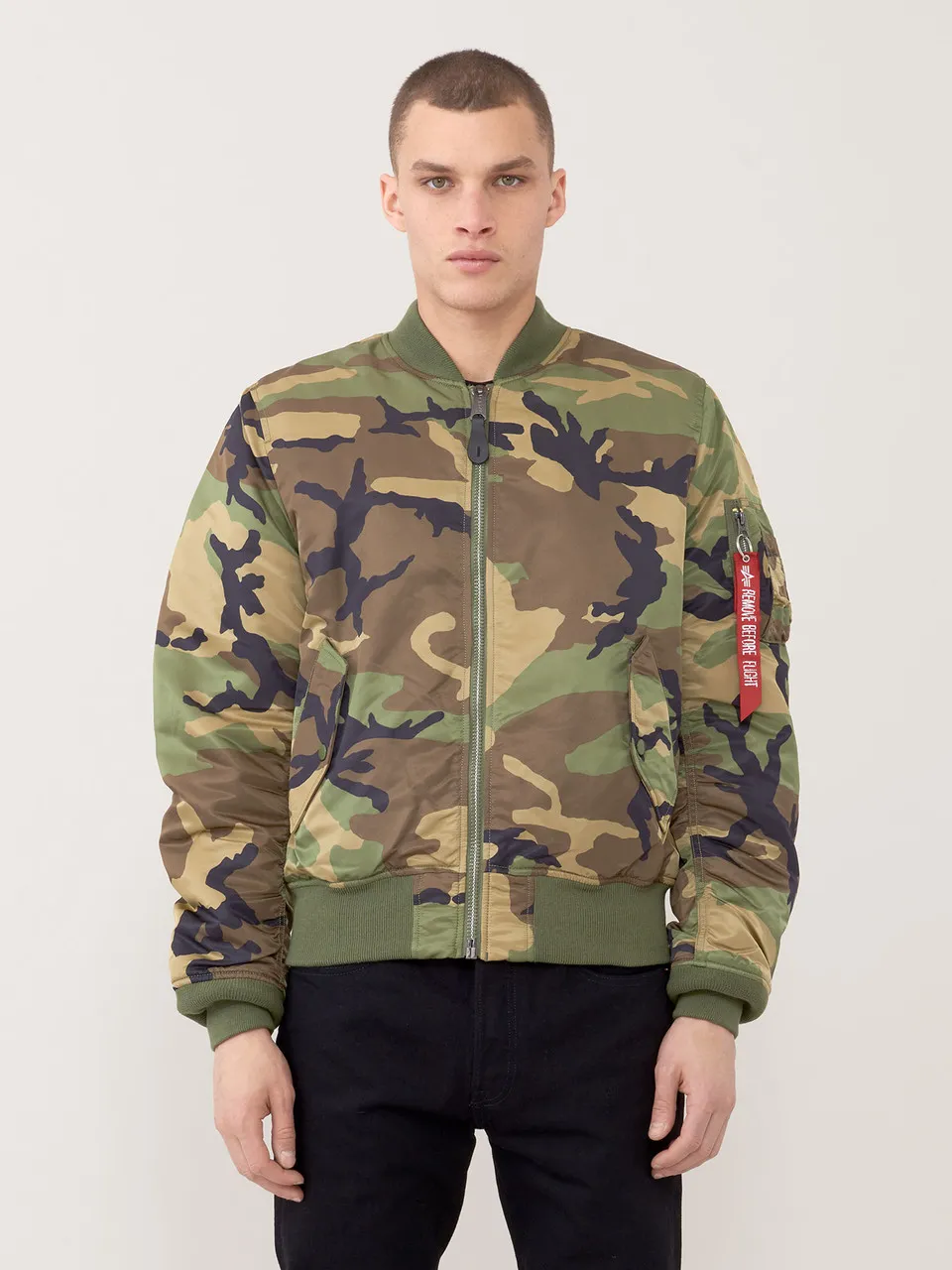 Giacca da volo slim fit Alpha Industries Ma-1 mimetica bosco
