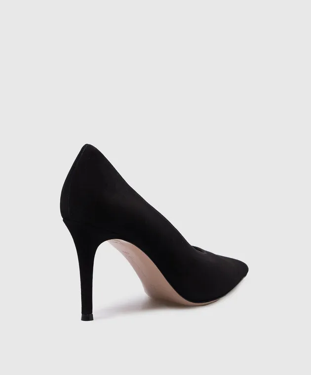 Gianvito Rossi Scarpe da barca in pelle scamosciata Robbie nere G2227785RICCAM