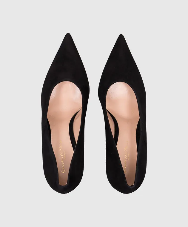 Gianvito Rossi Scarpe da barca in pelle scamosciata Robbie nere G2227785RICCAM