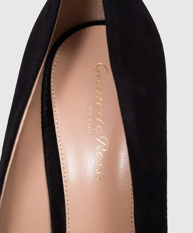 Gianvito Rossi Scarpe da barca in pelle scamosciata Robbie nere G2227785RICCAM