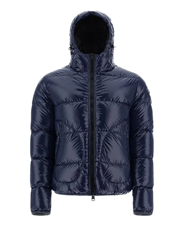 Gloss bomber jacket with hood