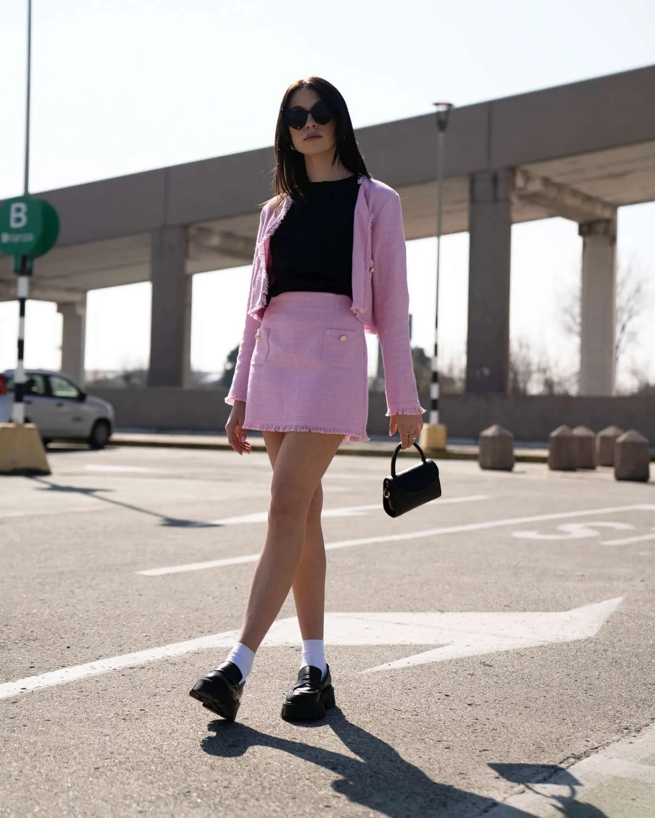 Gonna in tweed - Rosa