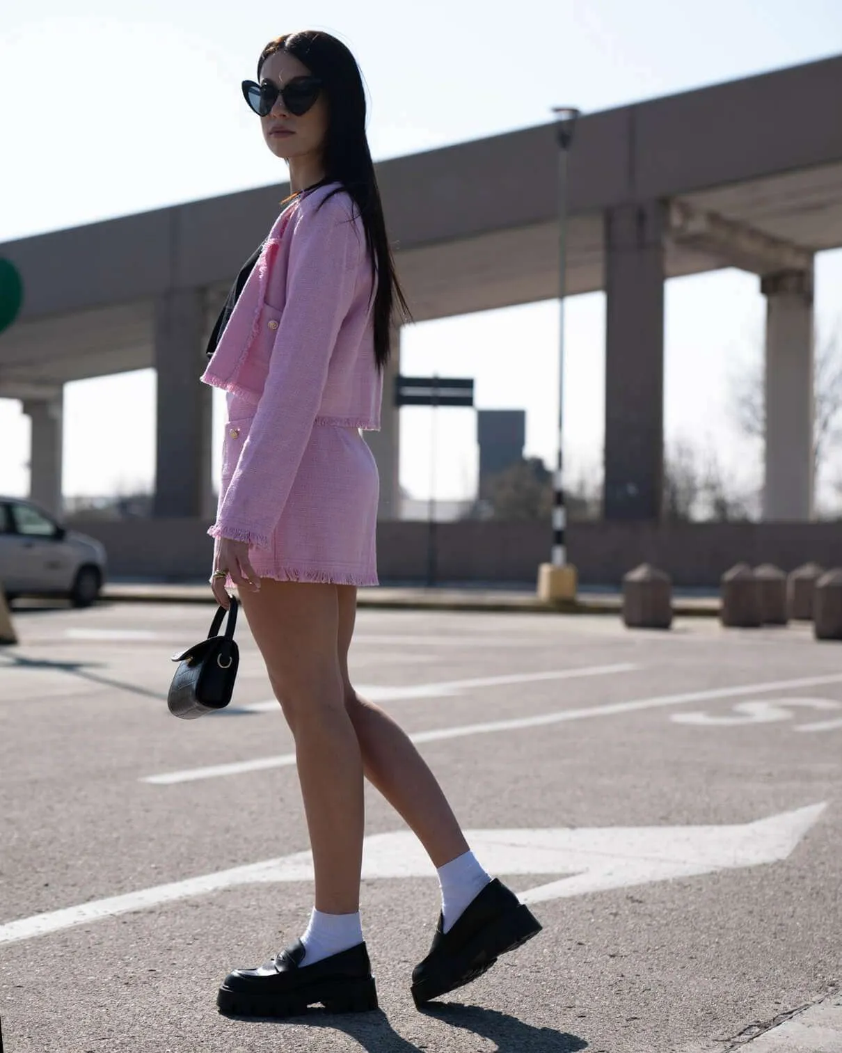 Gonna in tweed - Rosa