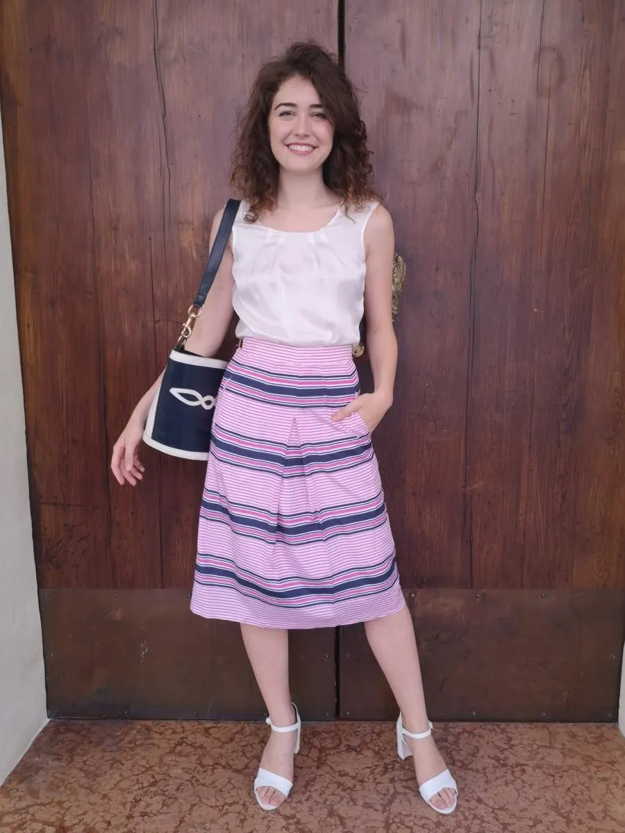 Gonna sartoriale a righe