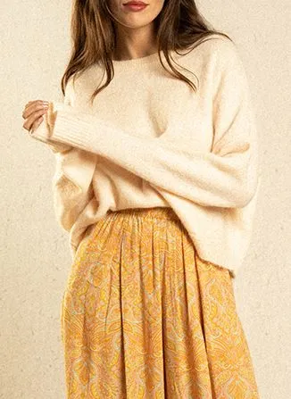  GRACE ET MILA   IDORA - Maglione corto scollo tondo in misto lana | Beige