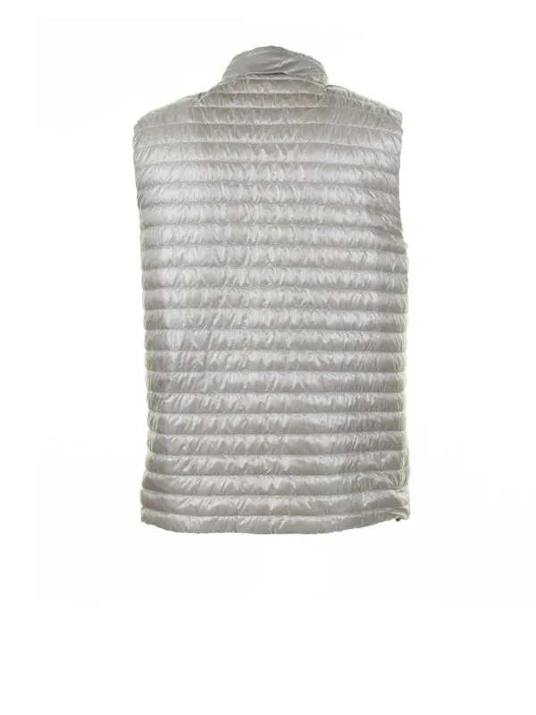 Green quilted vest with zip