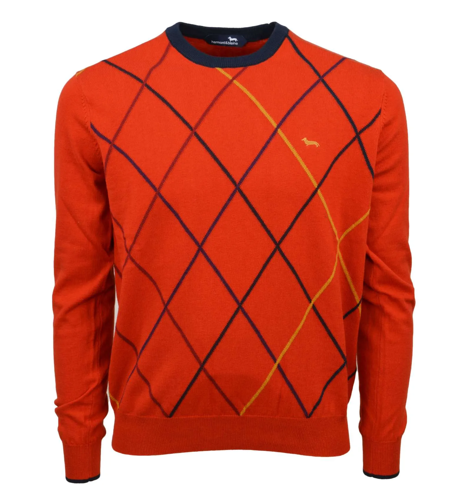HARMONT & BLAINE uomo maglia paricollo rombi rosso HRI466 030788 523