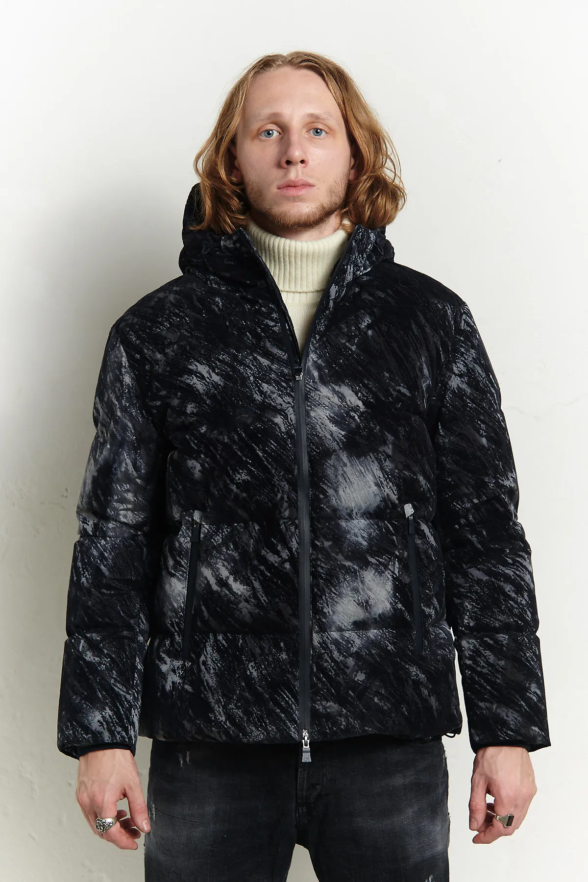 HERNO Laminar Bomber in tessuto grafico floccato