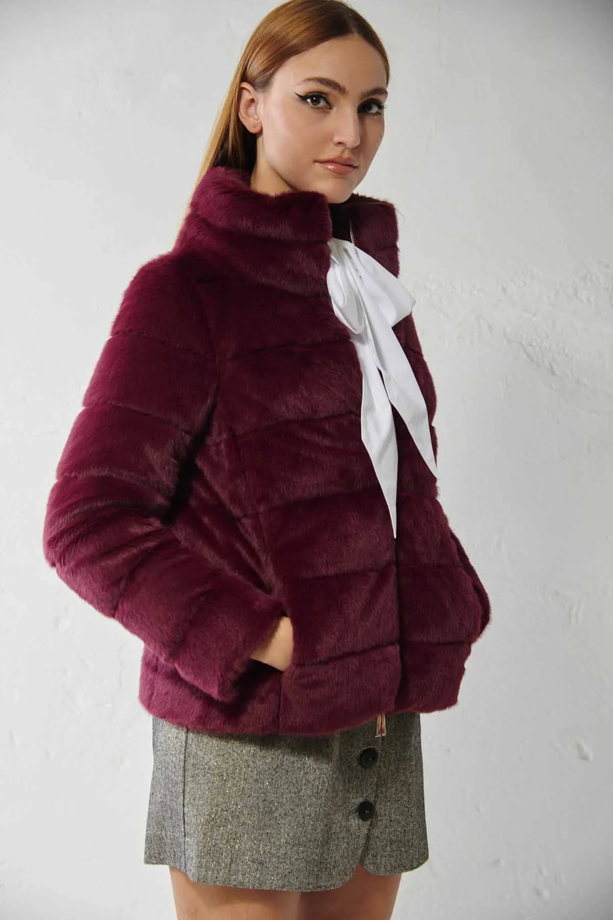 HERNO Piumino in Eco-pelliccia Cappa LADY
