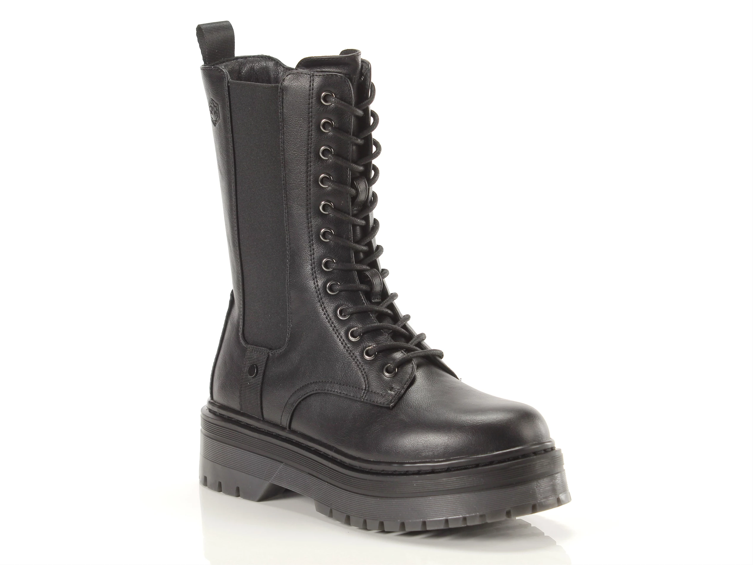 High Laces Lace Up Black