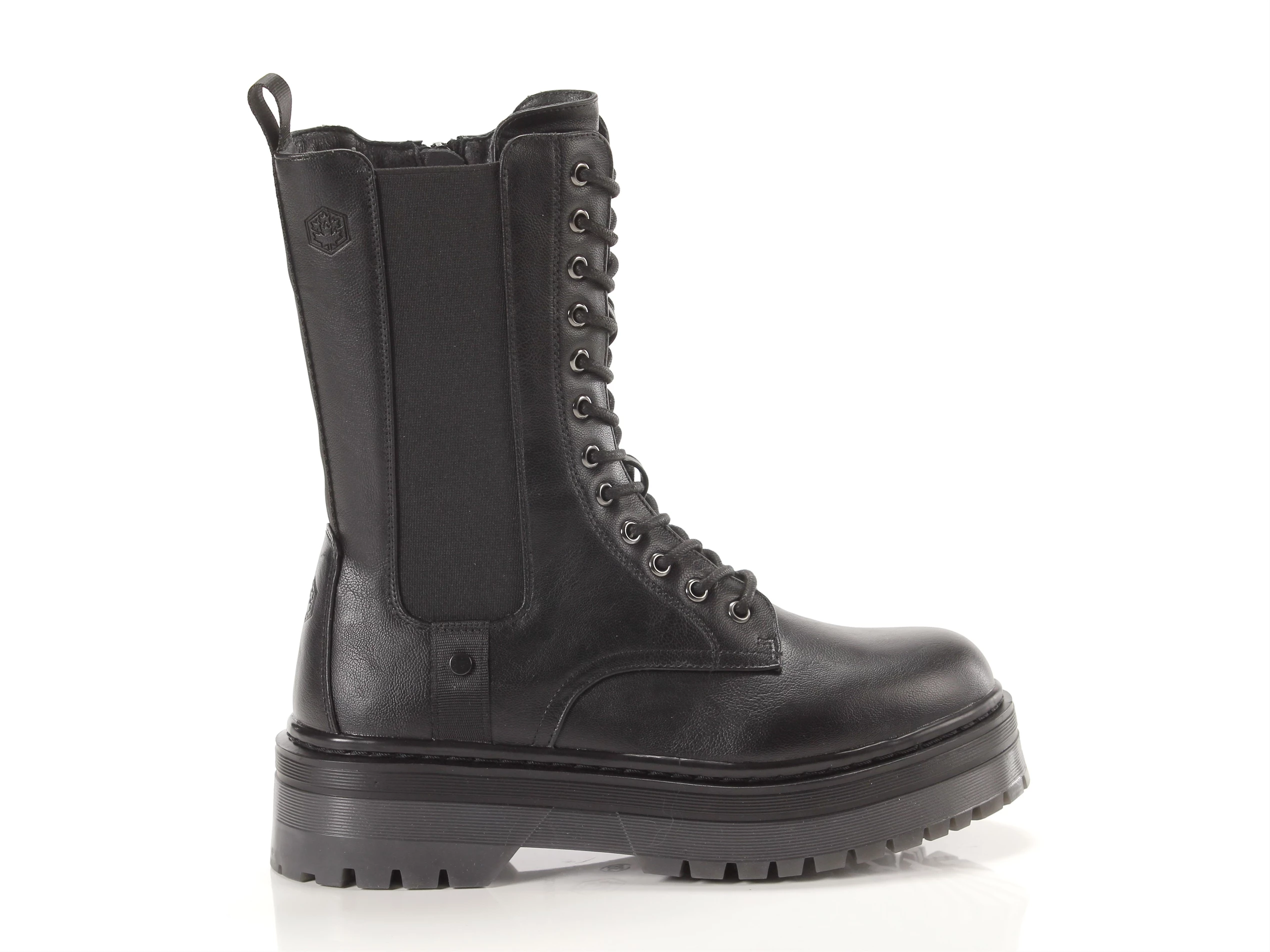 High Laces Lace Up Black