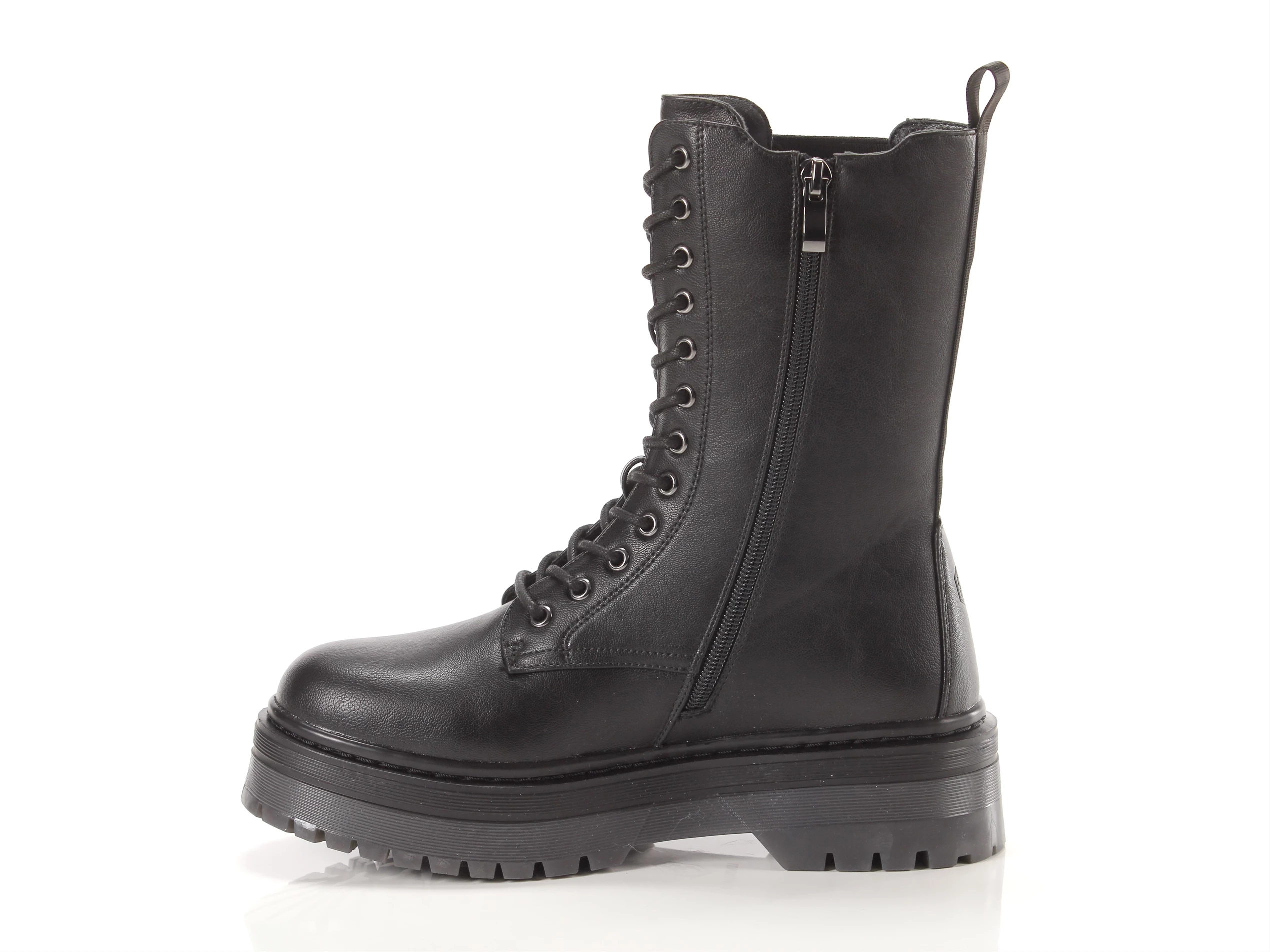 High Laces Lace Up Black