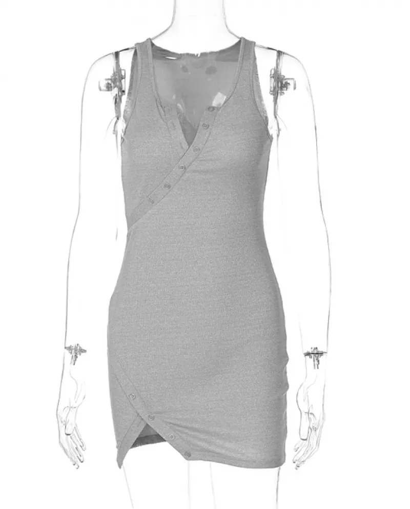 Hirigin Summer Fall Women Fashion Halter Solid Single Button Sleevele