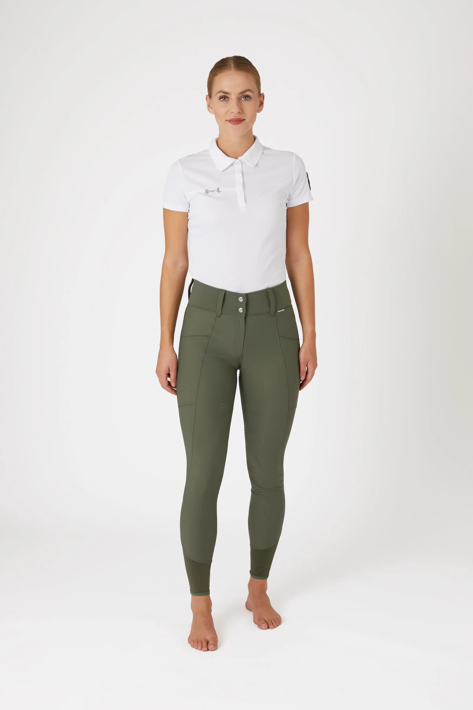 Horze Indira Pantaloni da equitazione a vita alta con full seat da donna