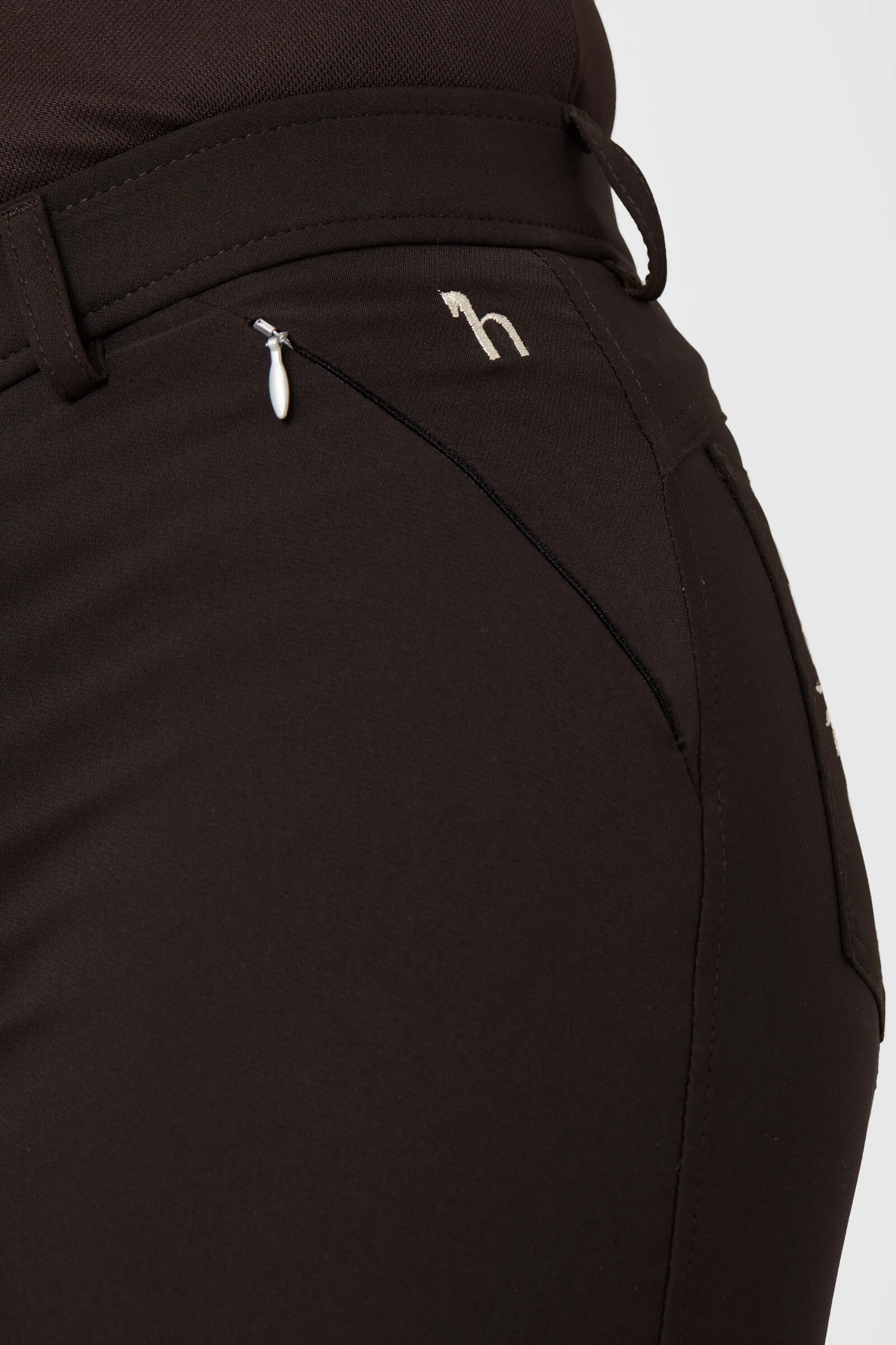 Horze Kaitlin Pantaloni da equitazione con patch al ginocchio e dettaglio floreale da donna