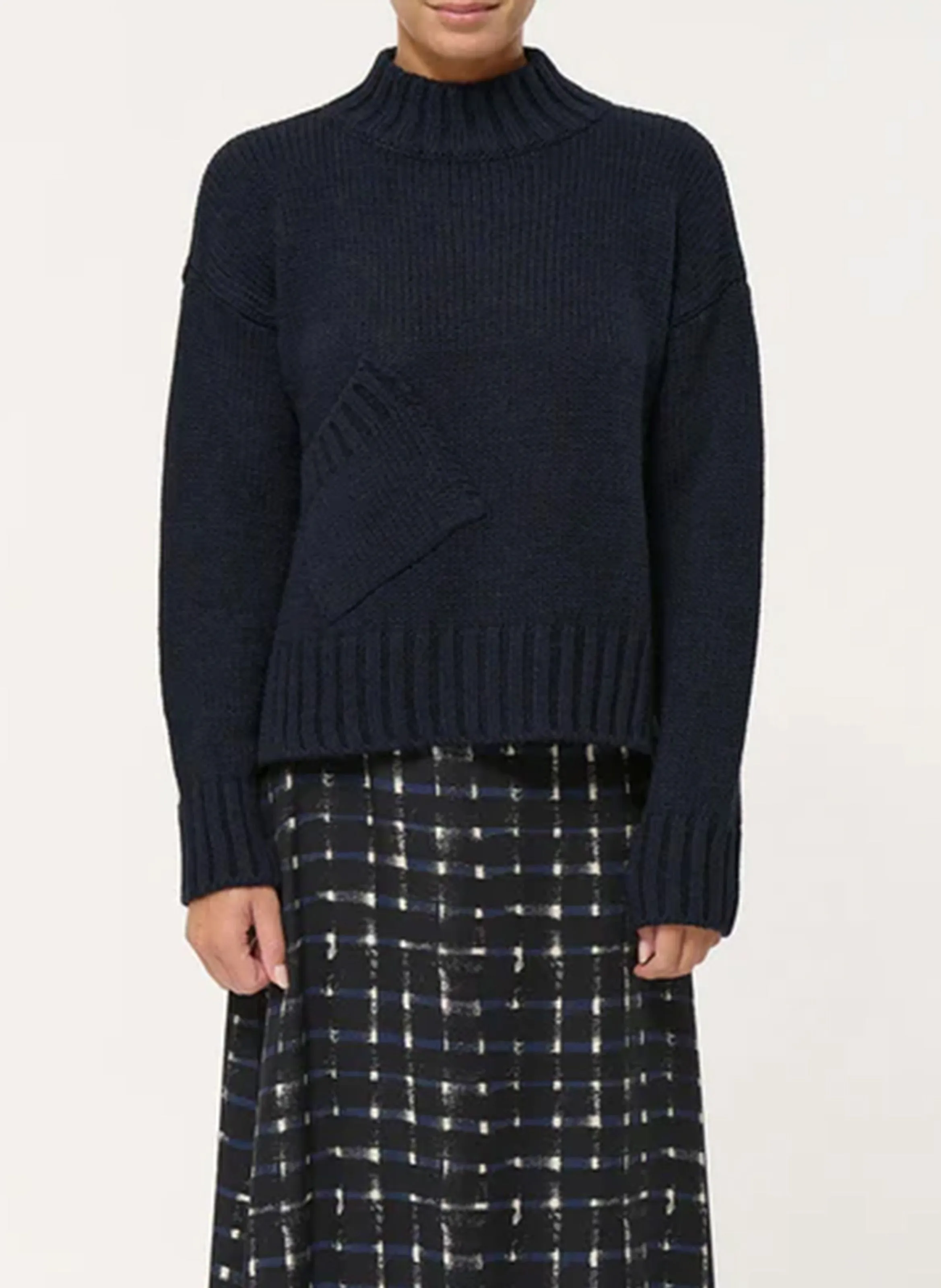  HUMILITY   Maglione ampio a collo alto in filato misto | Blu