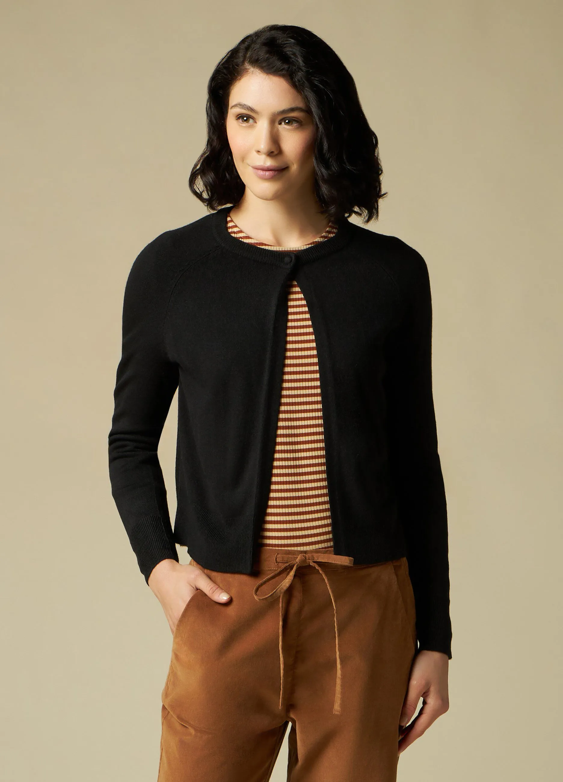 IWIE  Cardigan tricot mono bottone donna