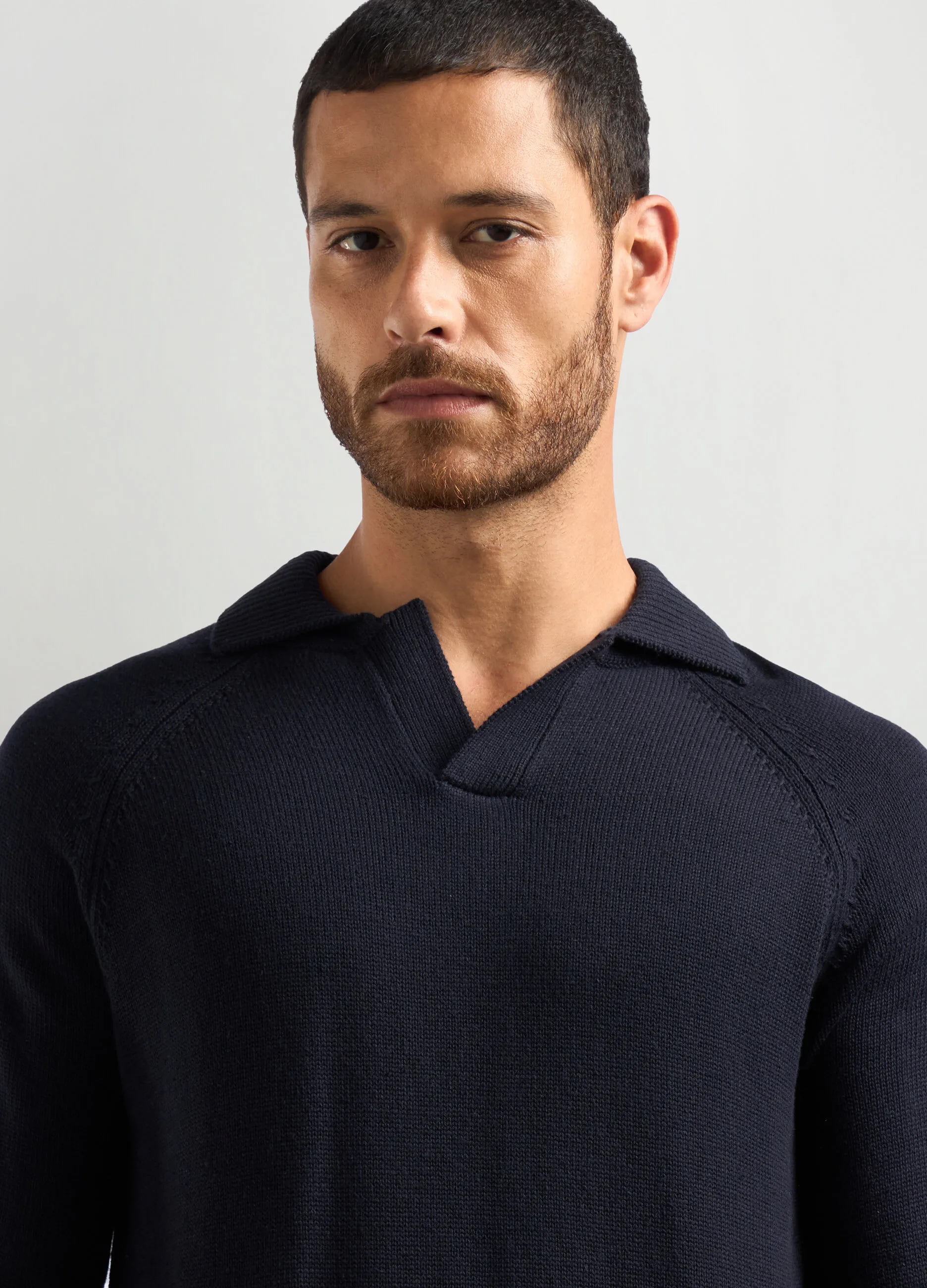 J. HART & BROS  Maglione colletto polo in misto cotone uomo