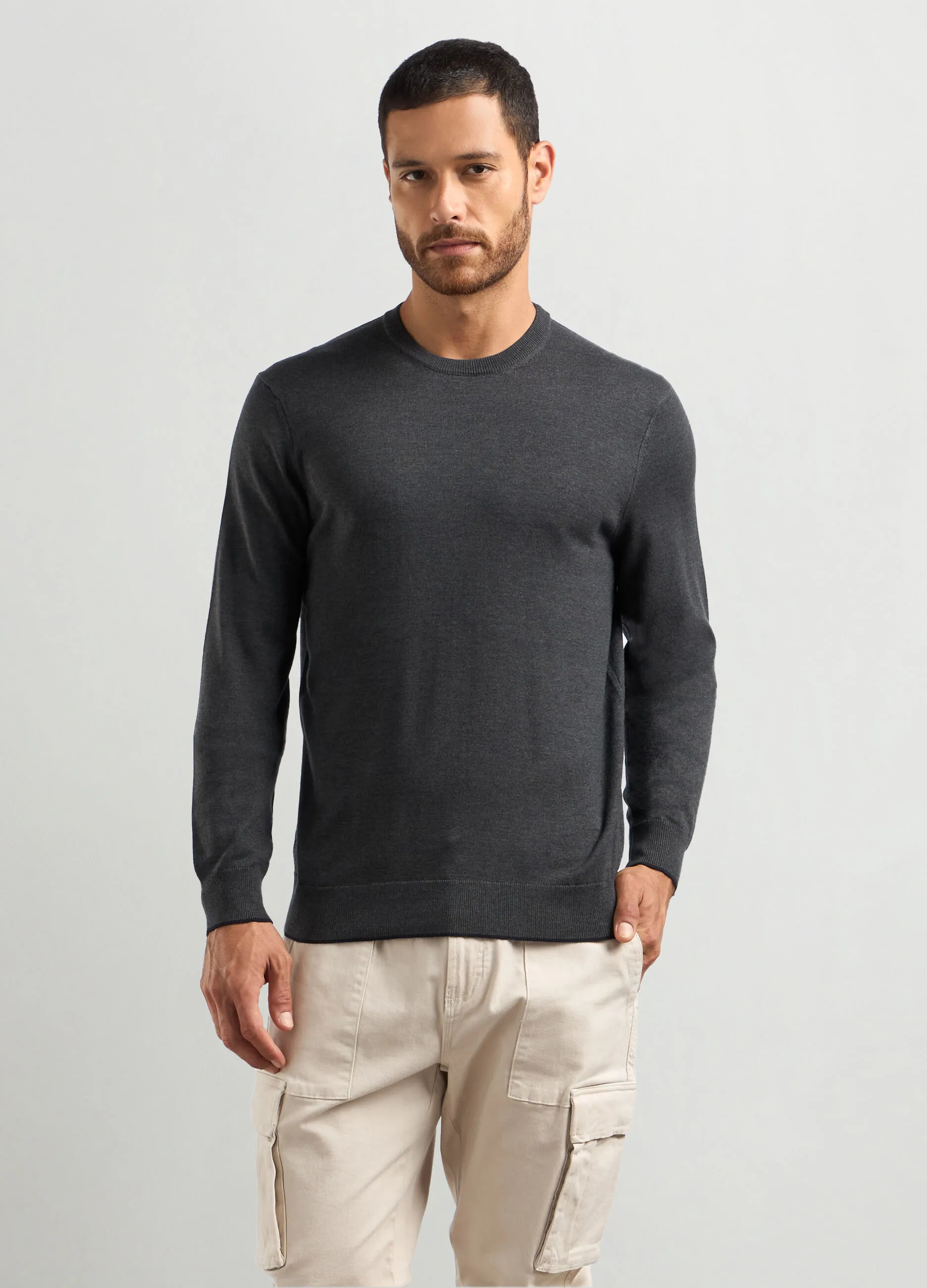 J. HART & BROS  Maglione girocollo misto cotone uomo