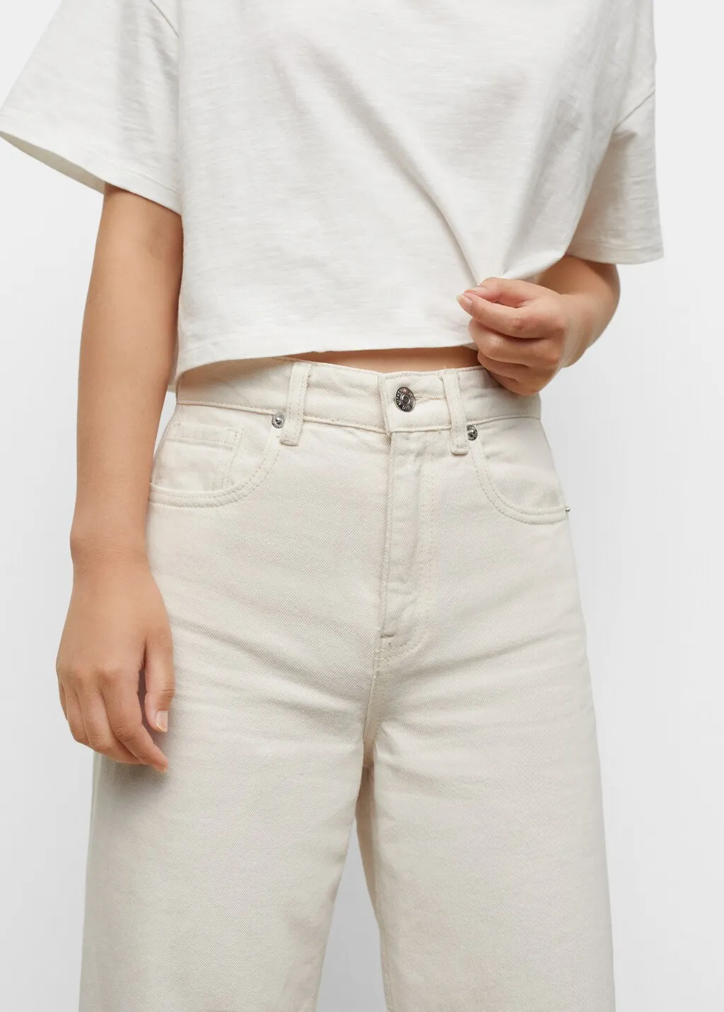 Jeans culotte bordo inferiore sfilacciato