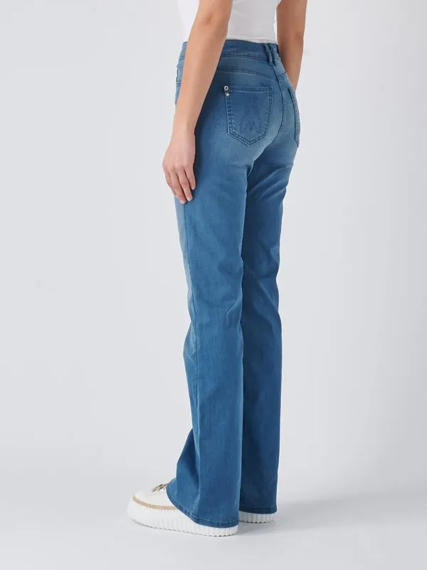 Jeans donna Patrizia Pepe flare in misto cotone stretch Denim Scuro