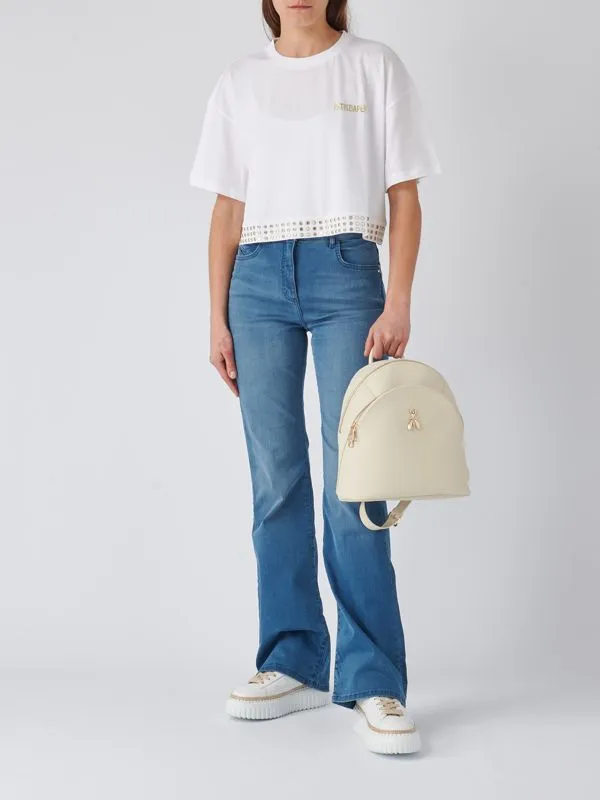 Jeans donna Patrizia Pepe flare in misto cotone stretch Denim Scuro