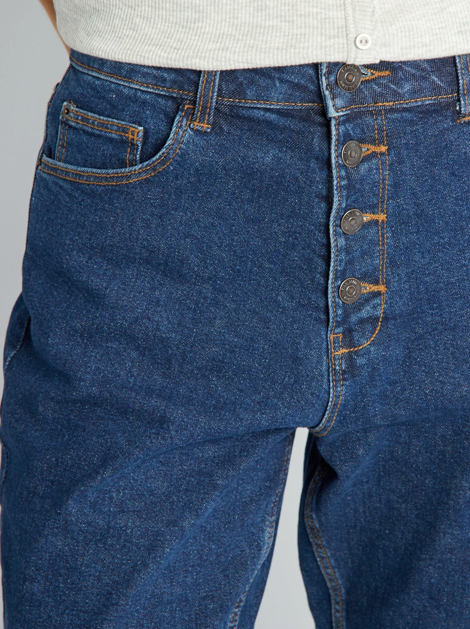 Jeans mom a vita molto alta - L32 - BLU