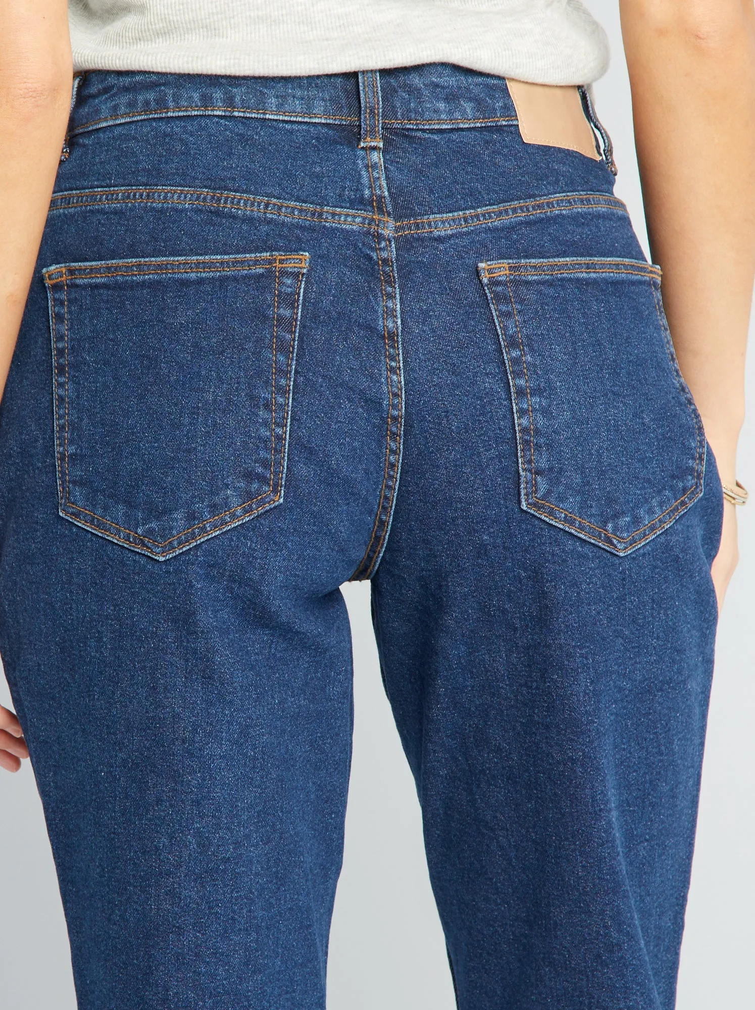 Jeans mom a vita molto alta - L32 - BLU