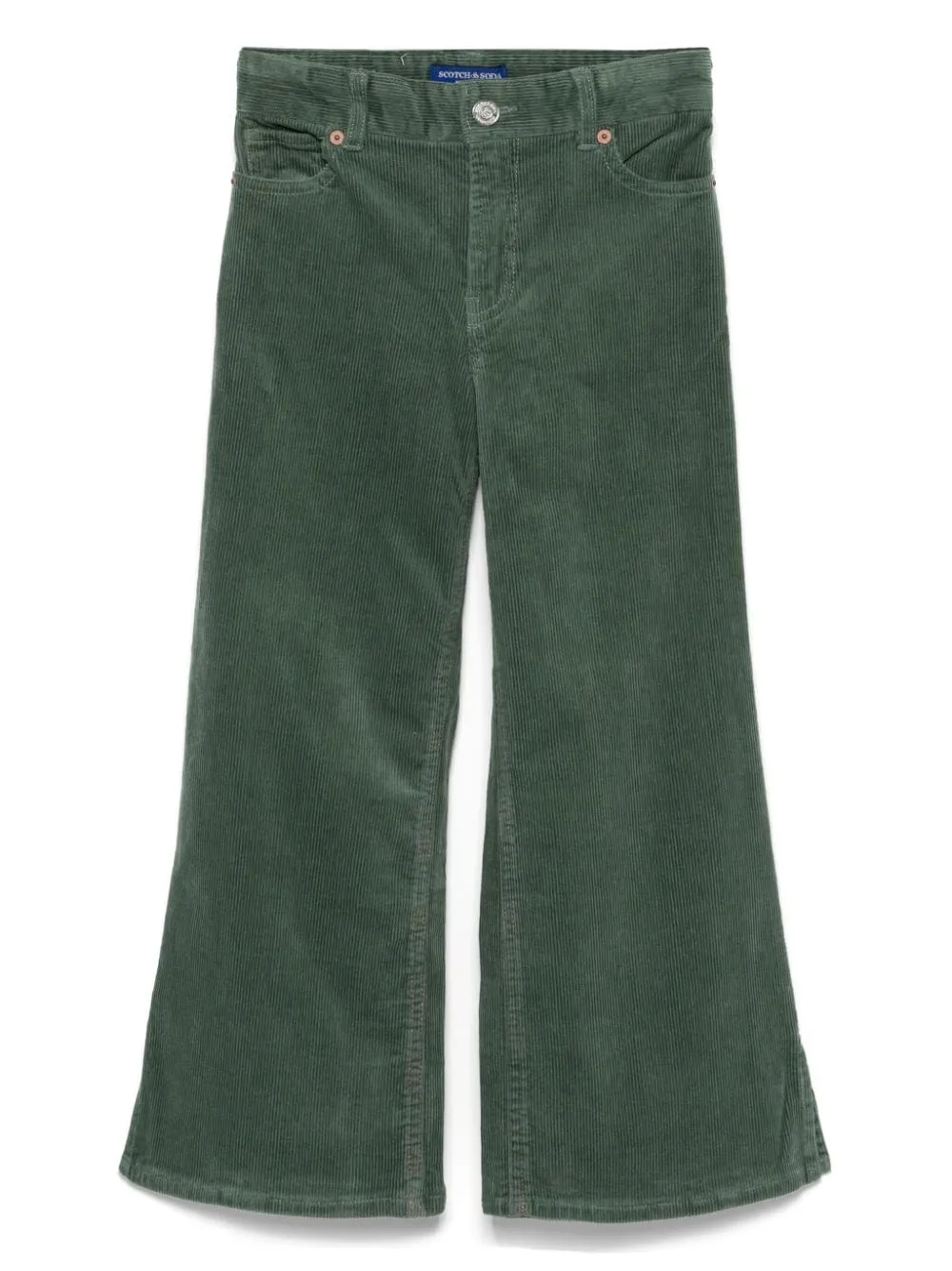 Jeans per bambina Scotch & Soda The Wave verde in velluto a coste