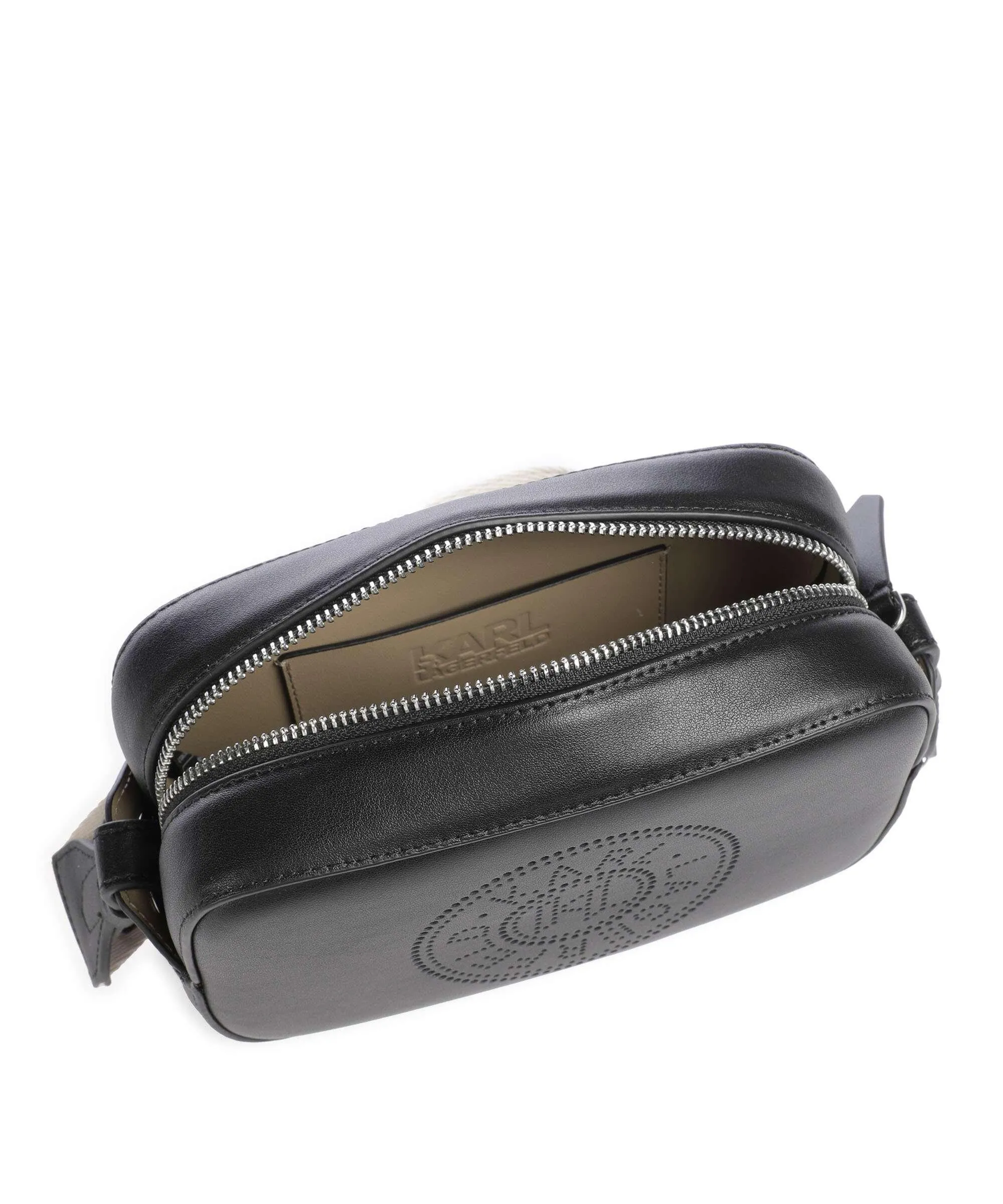  Karl Lagerfeld K/Circle Borsa a tracolla pelle di vacchetta finemente grana nero  