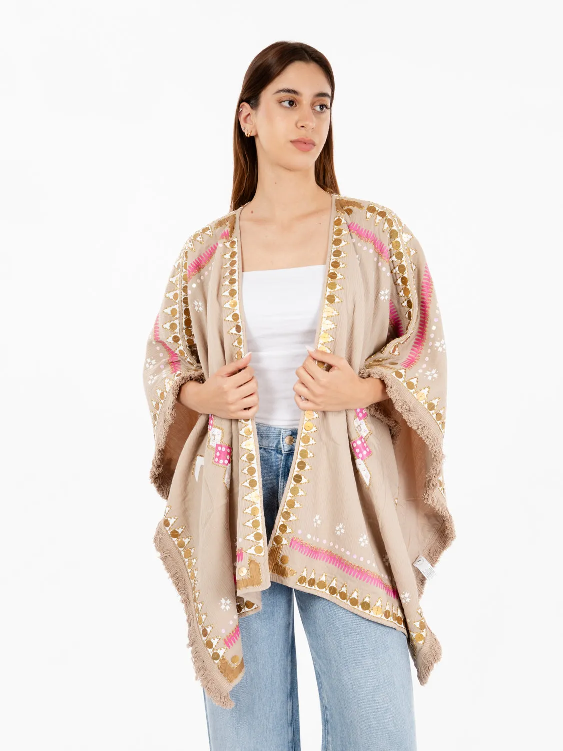 Kimono Grubber paillettes beige