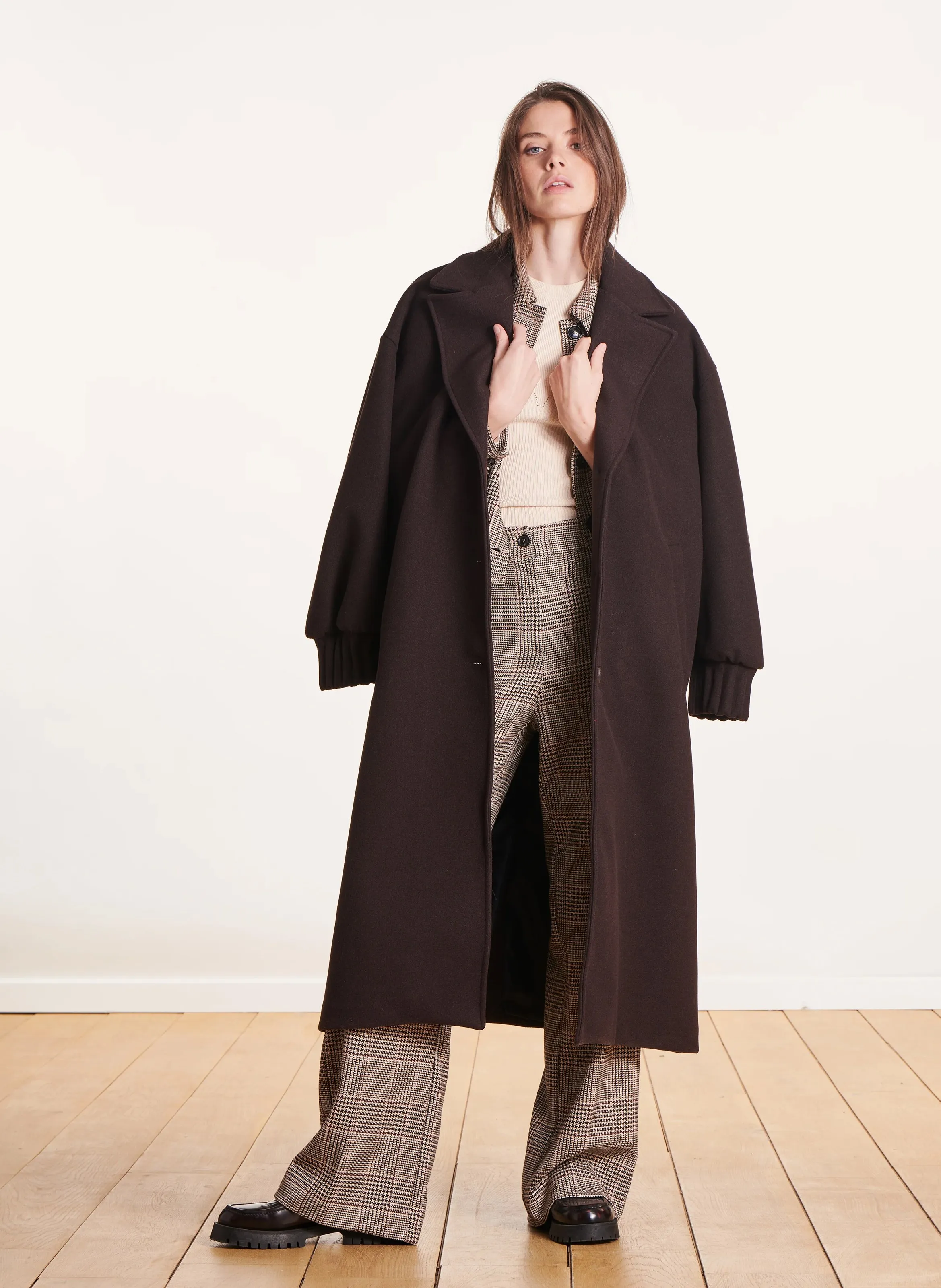  LA FEE MARABOUTEE   Cappotto collo tailleur | Marrone