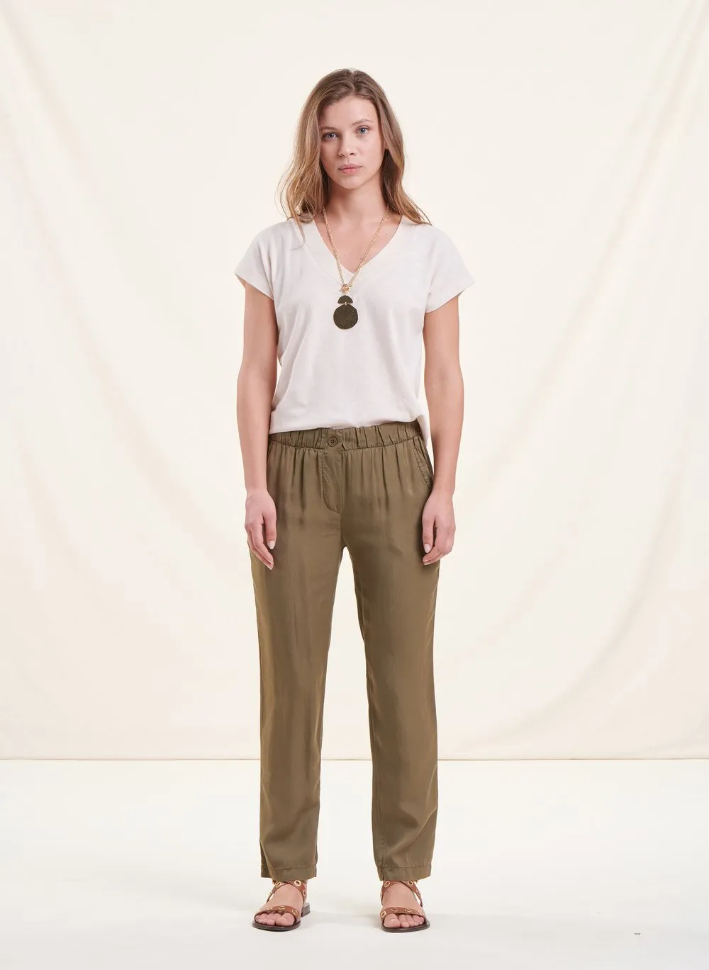  LA FEE MARABOUTEE   Pantaloni dritti 7/8 | Verde
