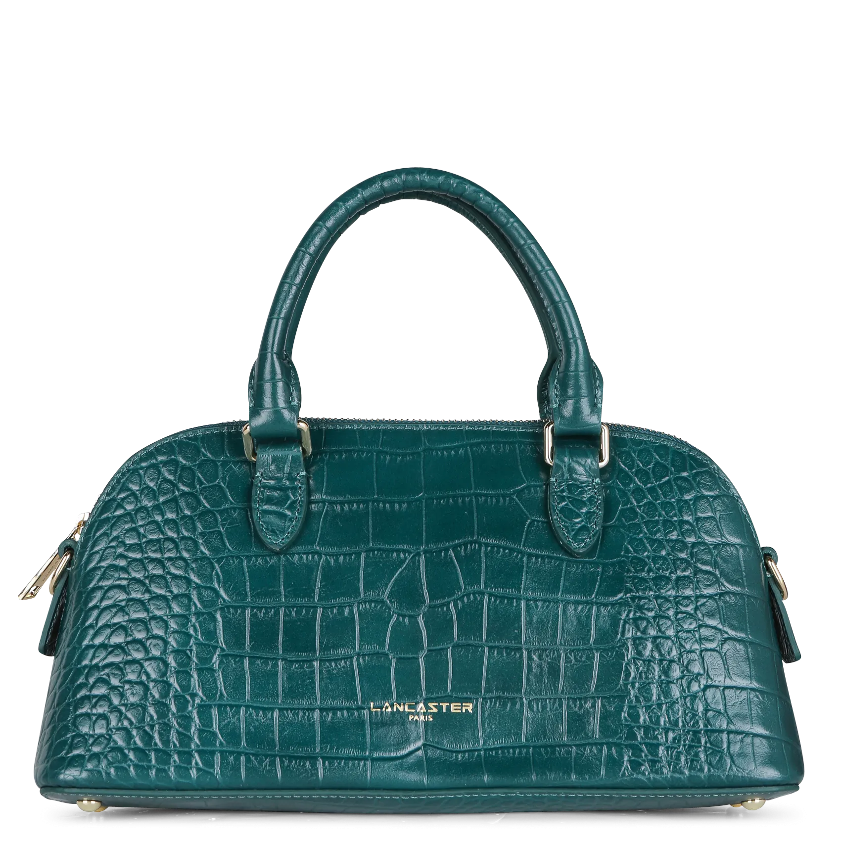  LANCASTER PARIS   EXO - Borsa a mezzaluna in pelle stampata effetto coccodrillo | Verde