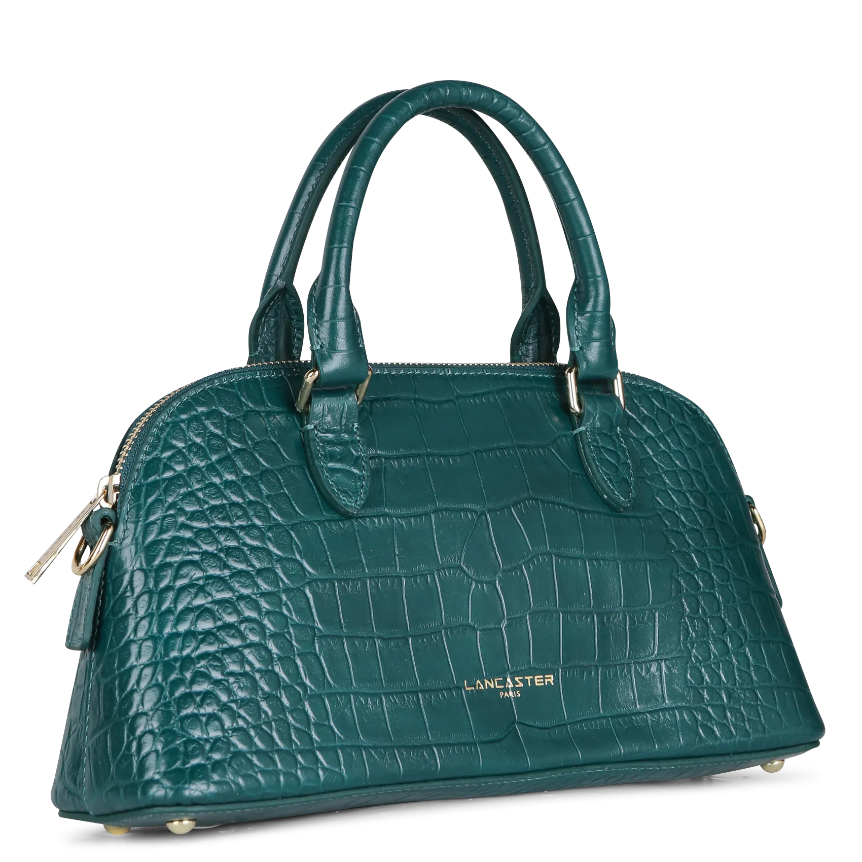  LANCASTER PARIS   EXO - Borsa a mezzaluna in pelle stampata effetto coccodrillo | Verde