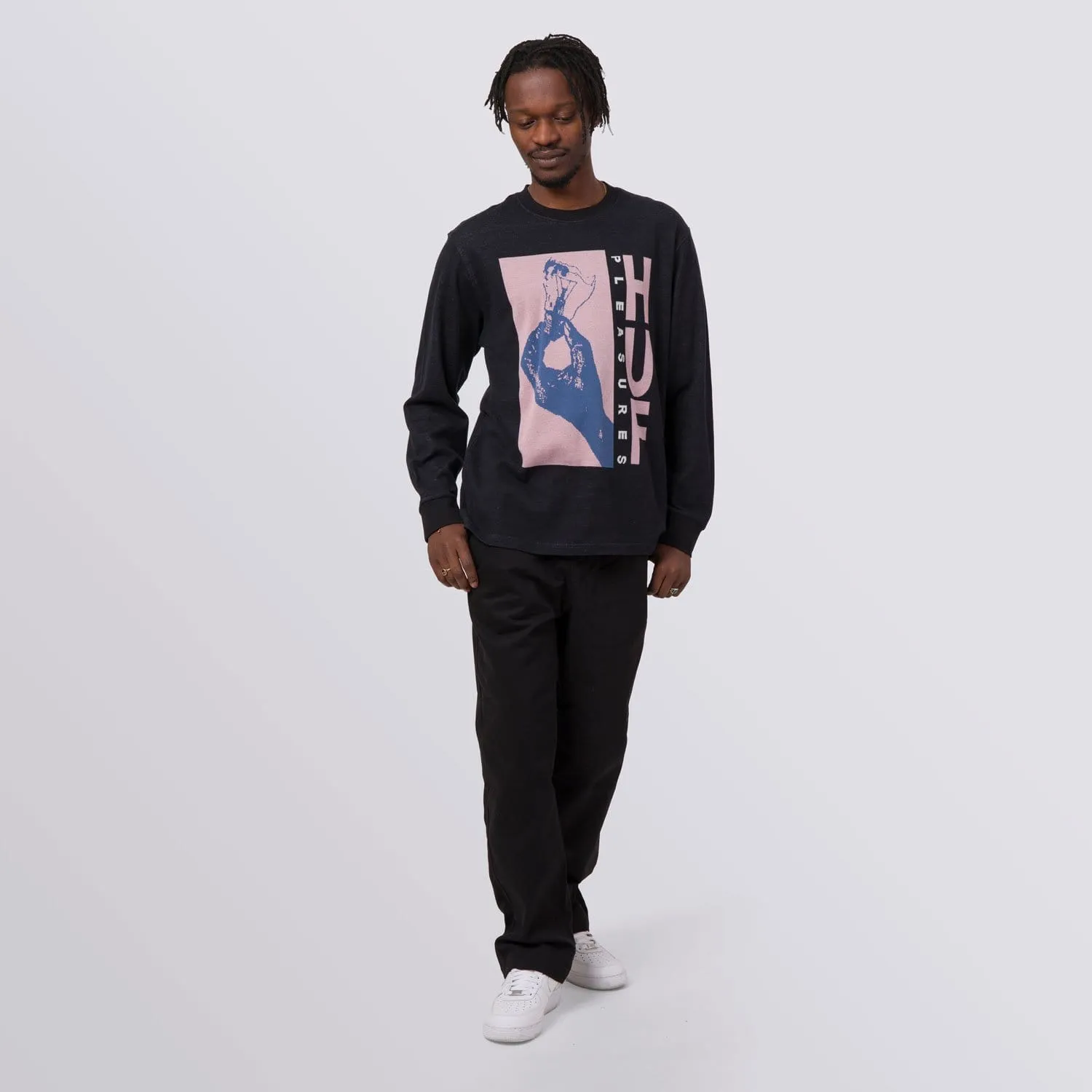 LIGHT UP JACQUARD L/S KNIT - BLACK