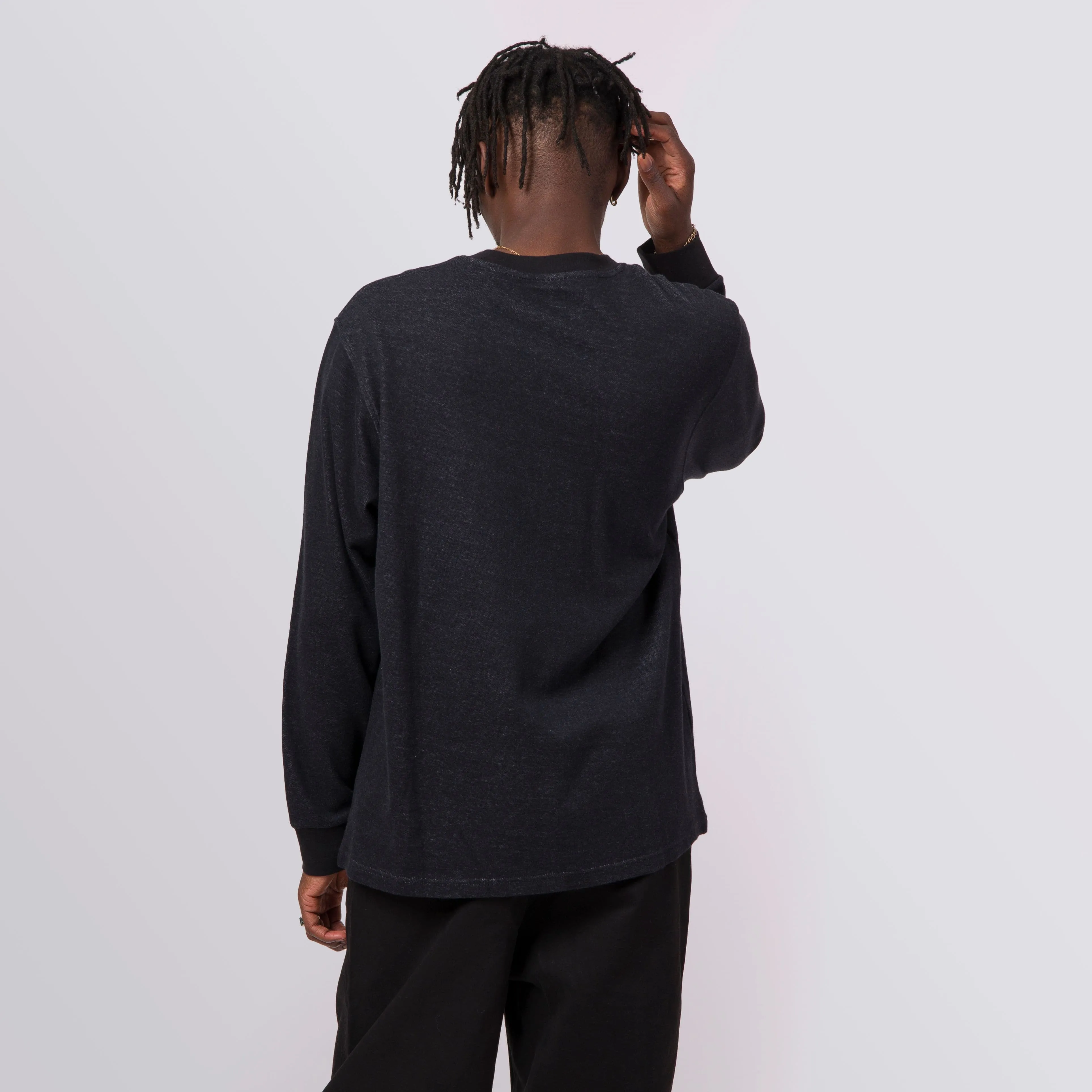 LIGHT UP JACQUARD L/S KNIT - BLACK